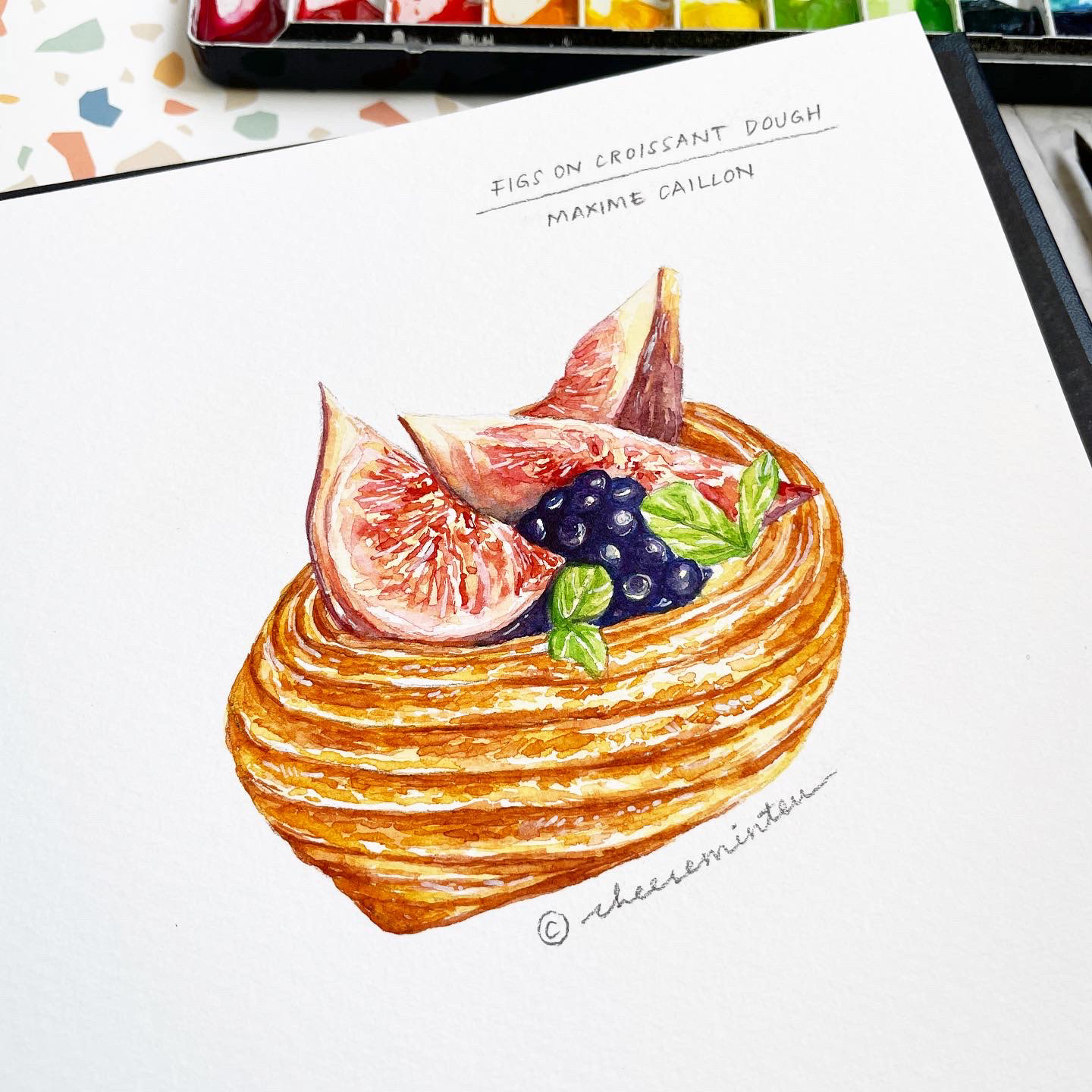 FIGS ON CROISSANT DOUGH by Maxine Caillon