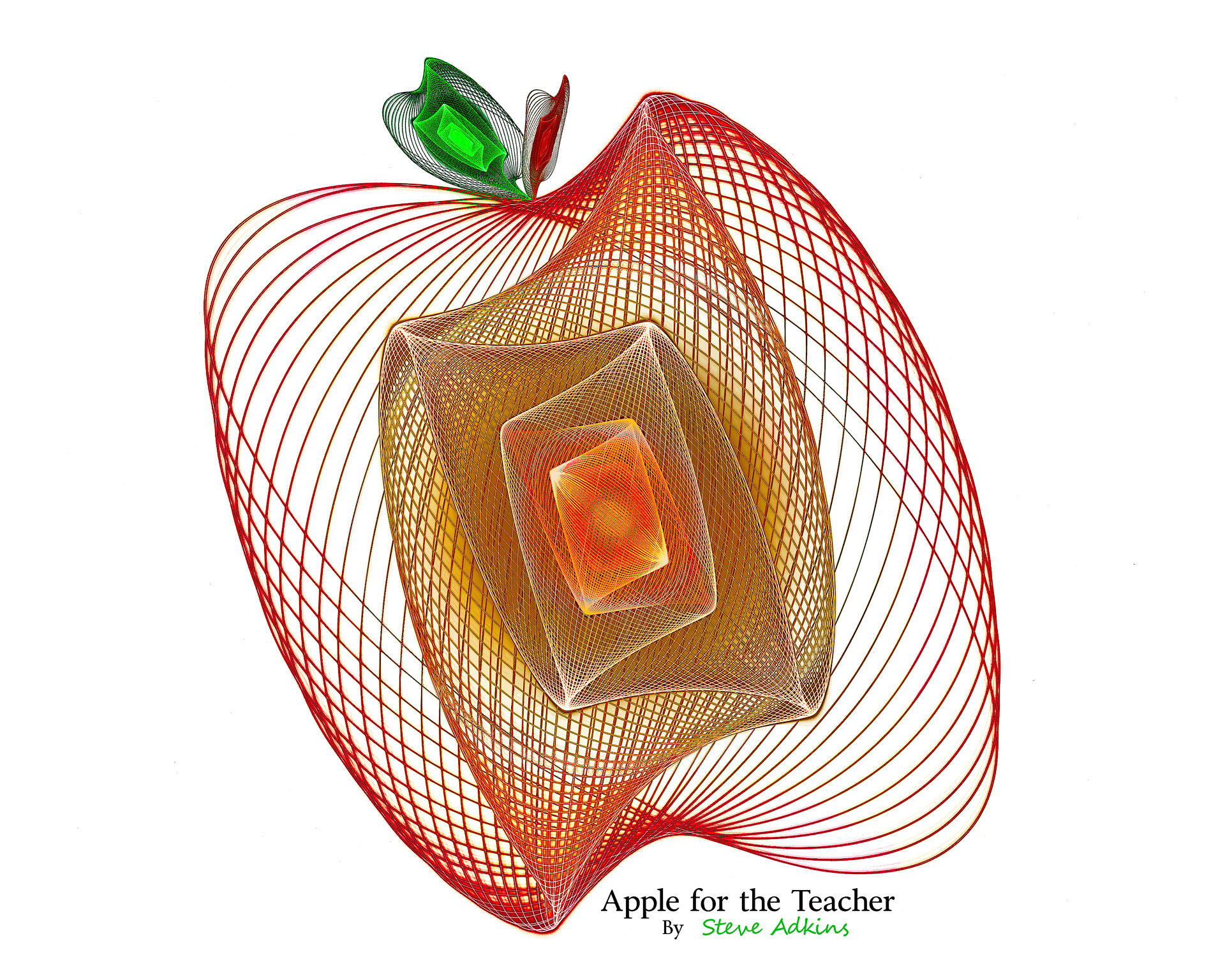 Created with images of physiograms. A long exposeure of the path of a swinging light.