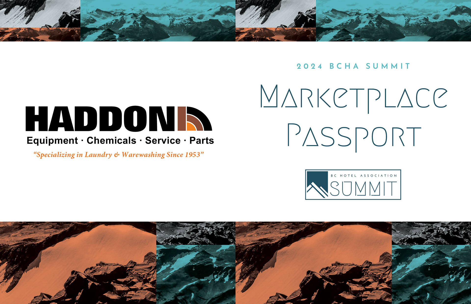 Marketplace passport cover spread, 8.5x5.5in