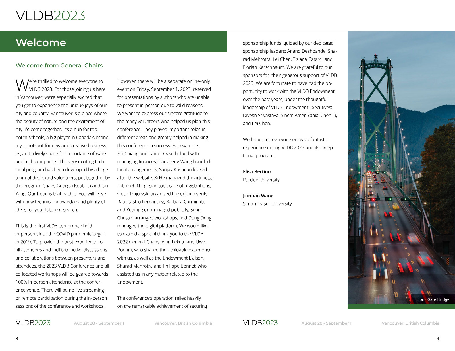 Program book spread (sample), 11x8.5in