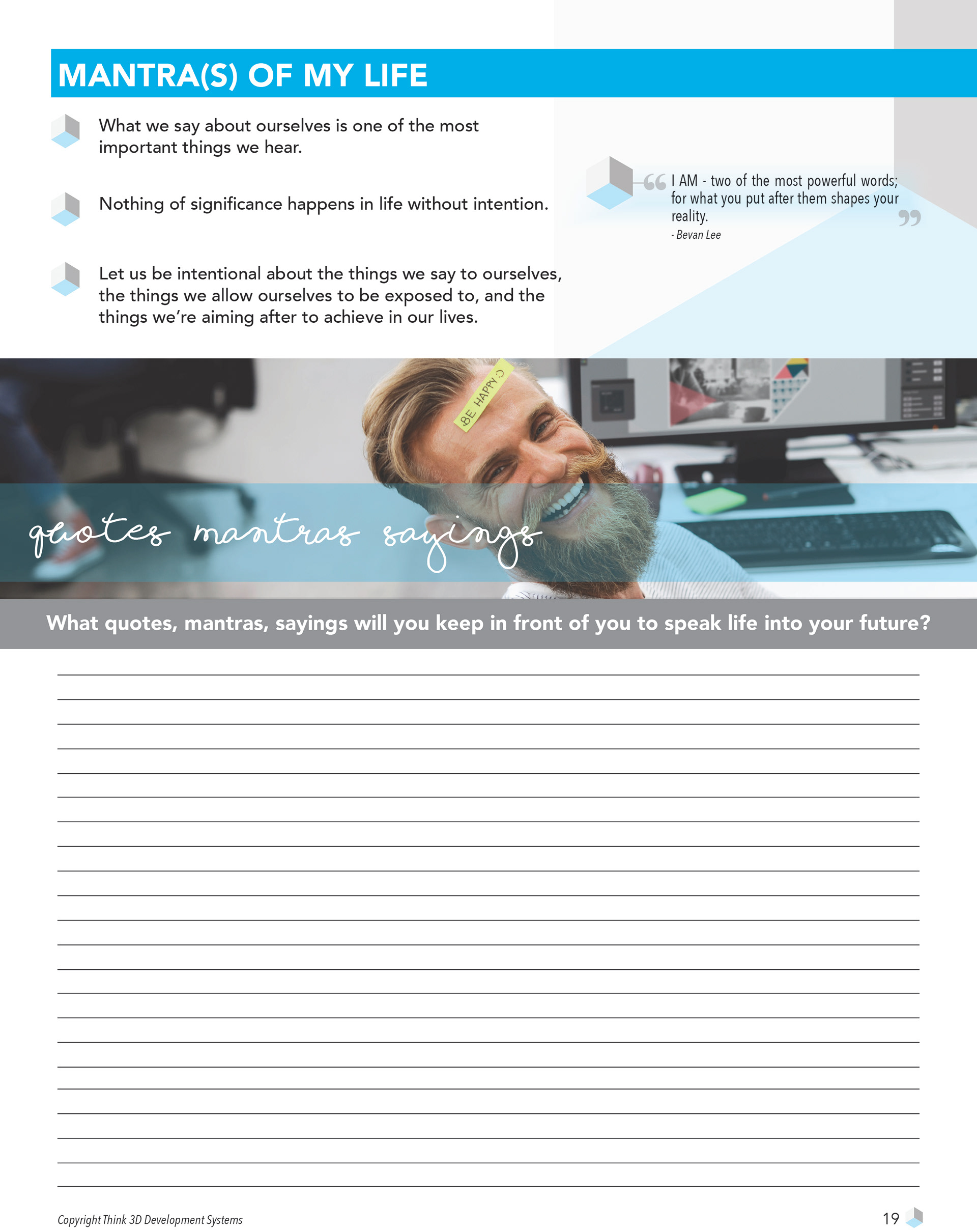 A page from Author of My Life interactive activity booklet