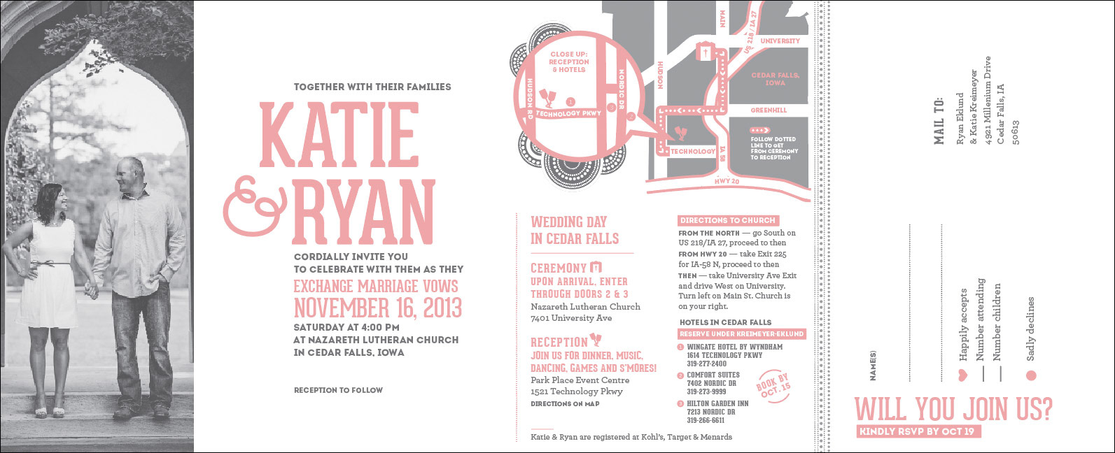 Single Sheet Invite w/ Perforate RSVP