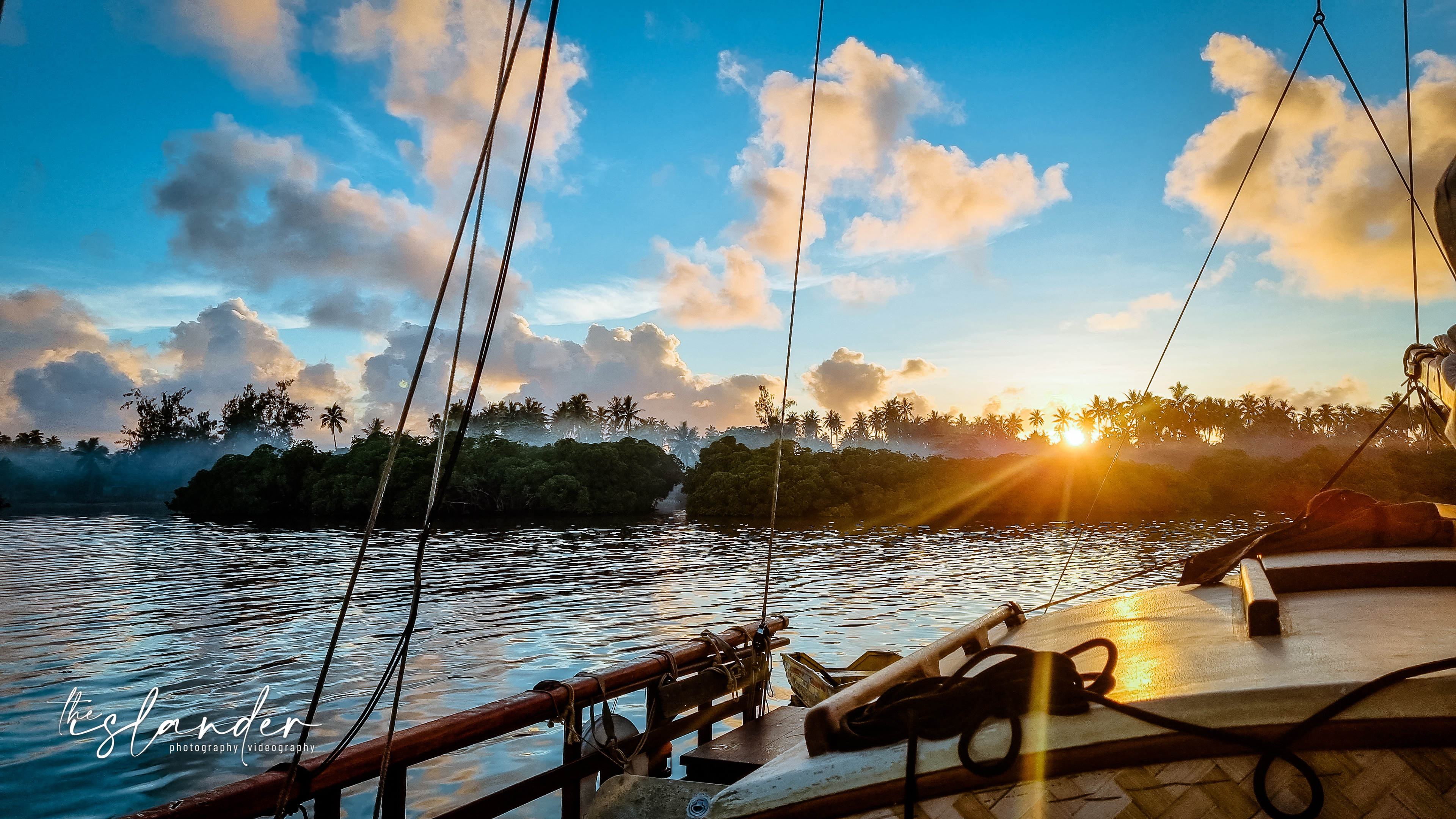Sunday morning sunrise on the village... Smoke coming out of all bush kitchens in the village, laplap prepartion for after church service