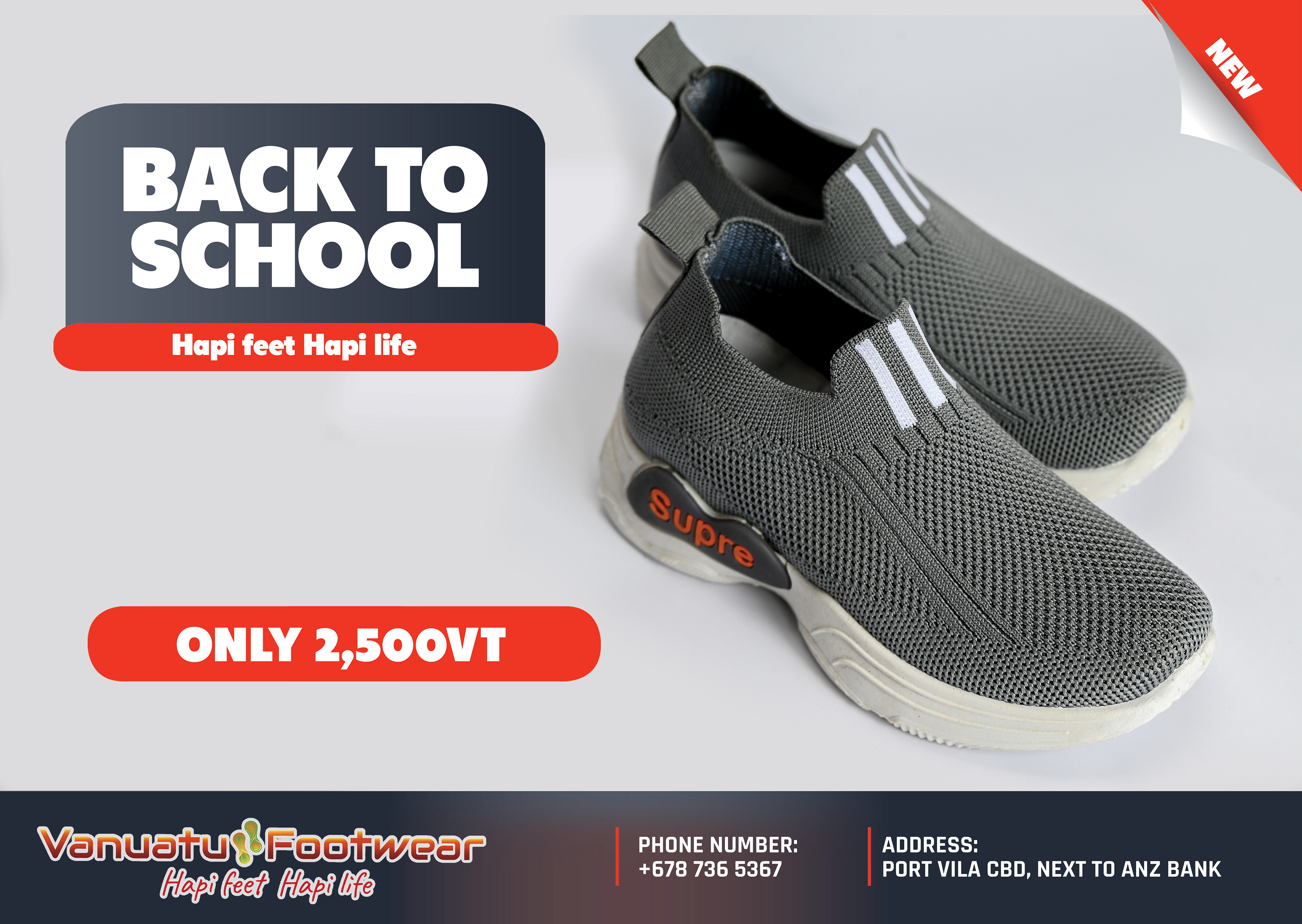 Back to school campaign for Vanuatu Footwear
