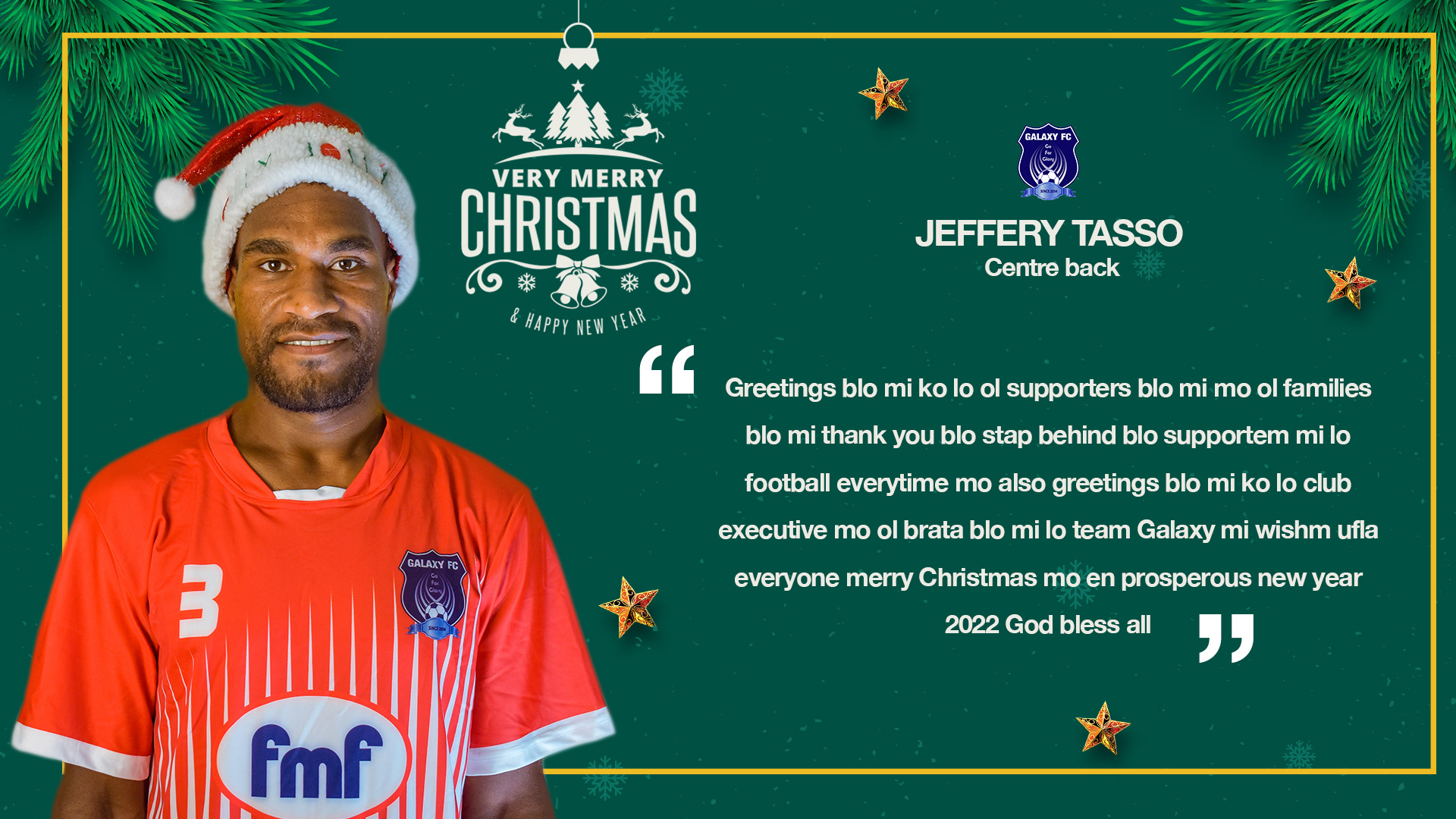 Christmas greetings to the fans