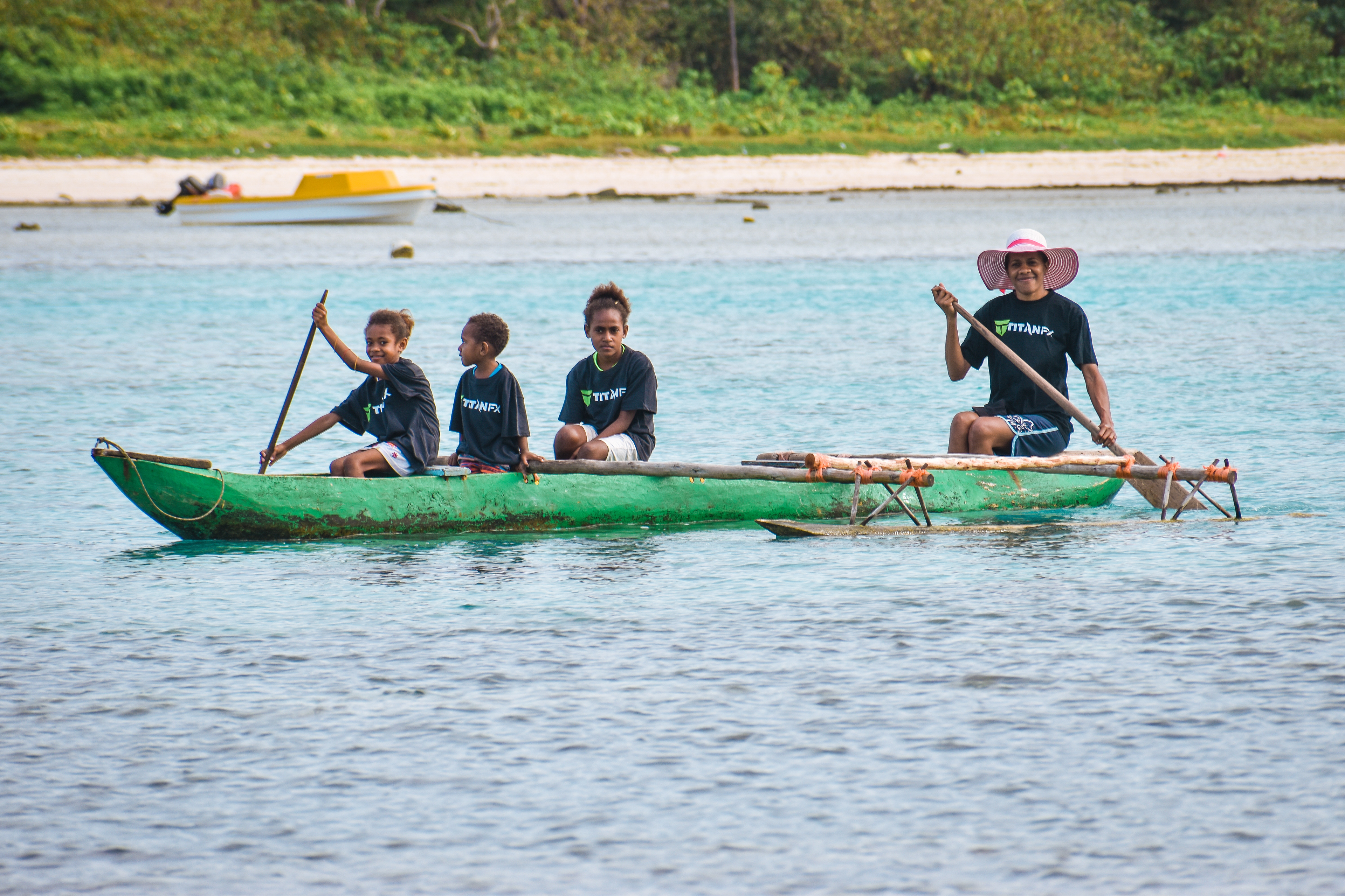 Canoe session in the lagoon