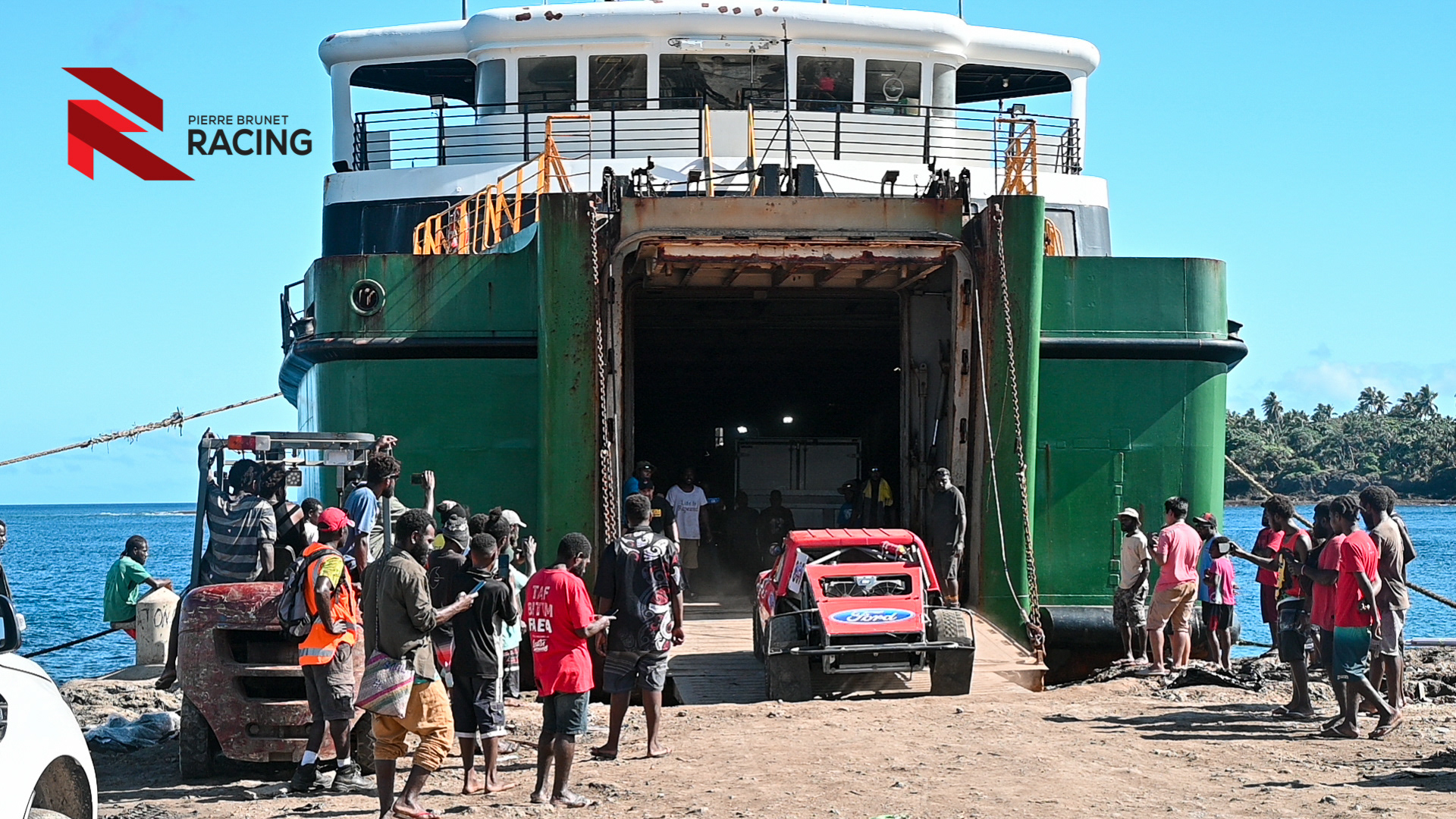 Unloading car from the Vanuatu Ferry 