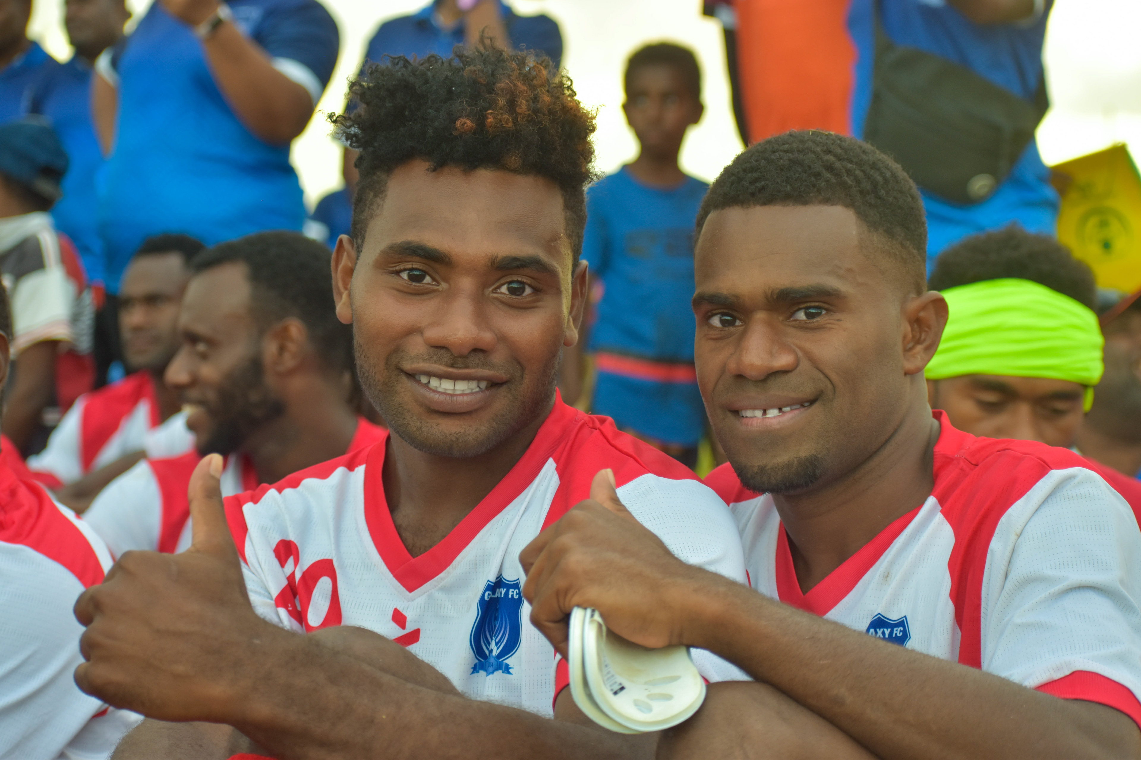 Selwyn Vatu and Men of the match Zicka Manuhi who scored a brace in the final