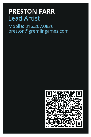 GremlinGames Business Card - Portrait Back