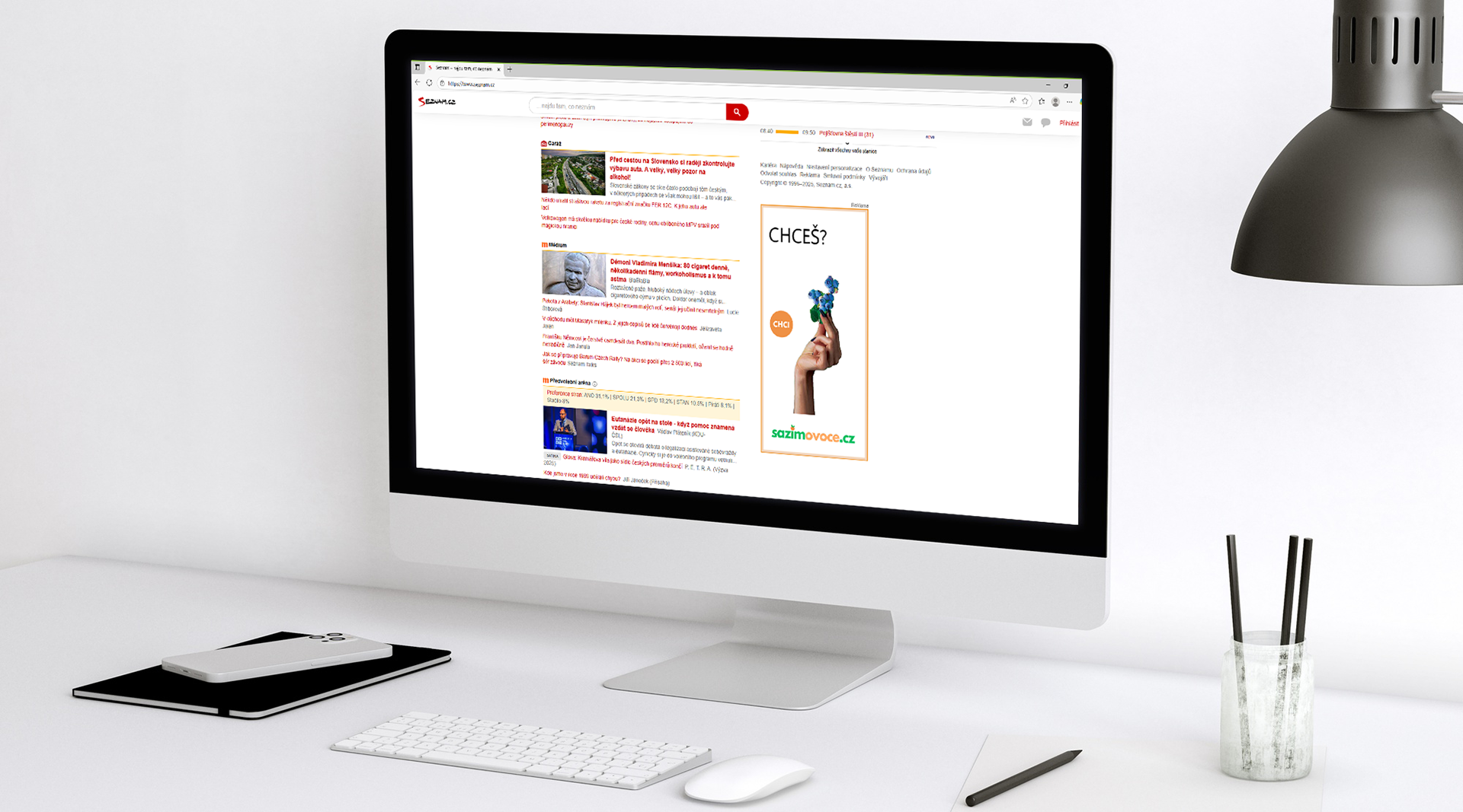 Realizovaný návrh pro www.sazimovoce.cz