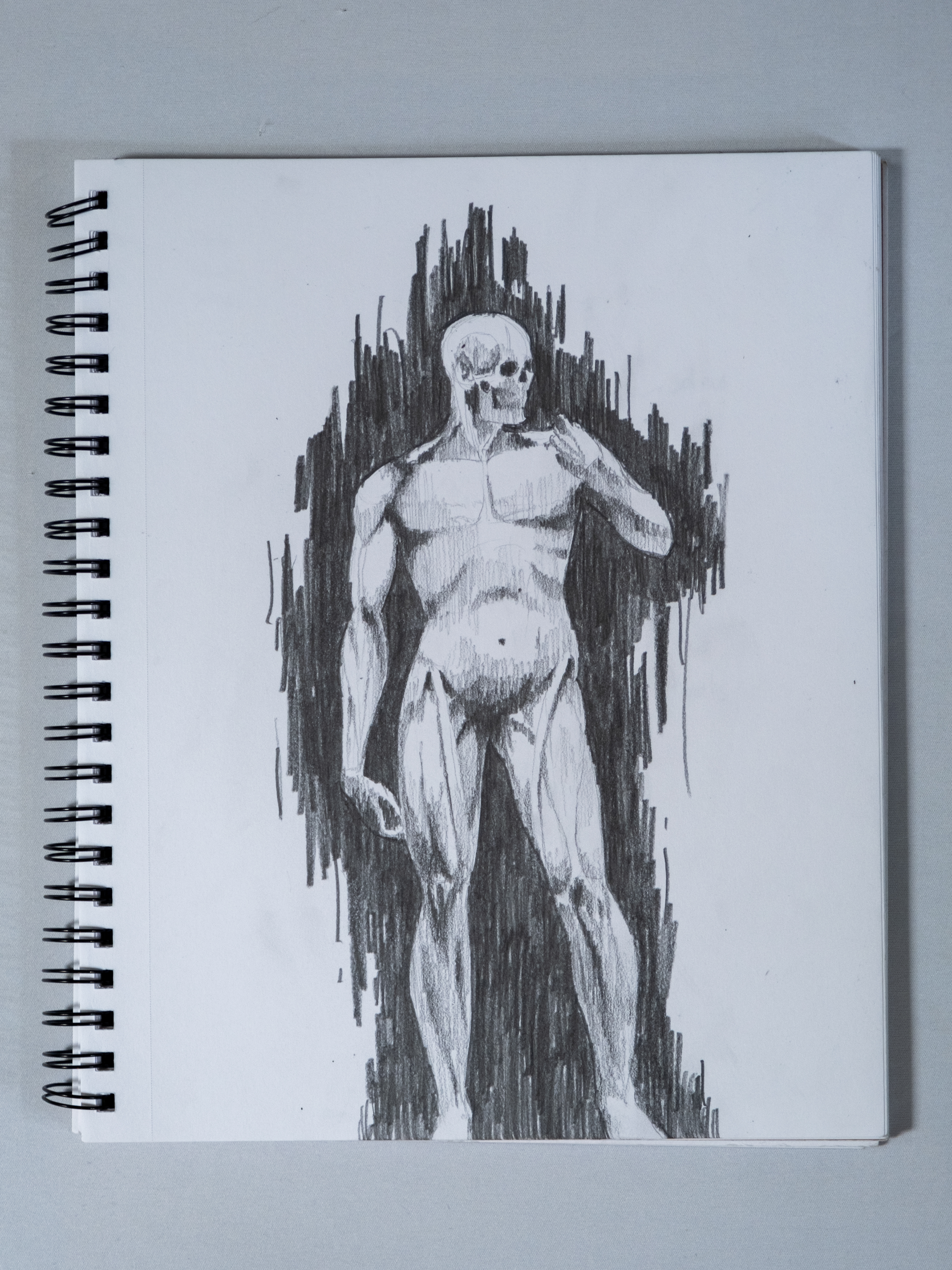Developing a style, and Studying the Human Form, 2023. Graphite. Drawing 2, learning the human form.