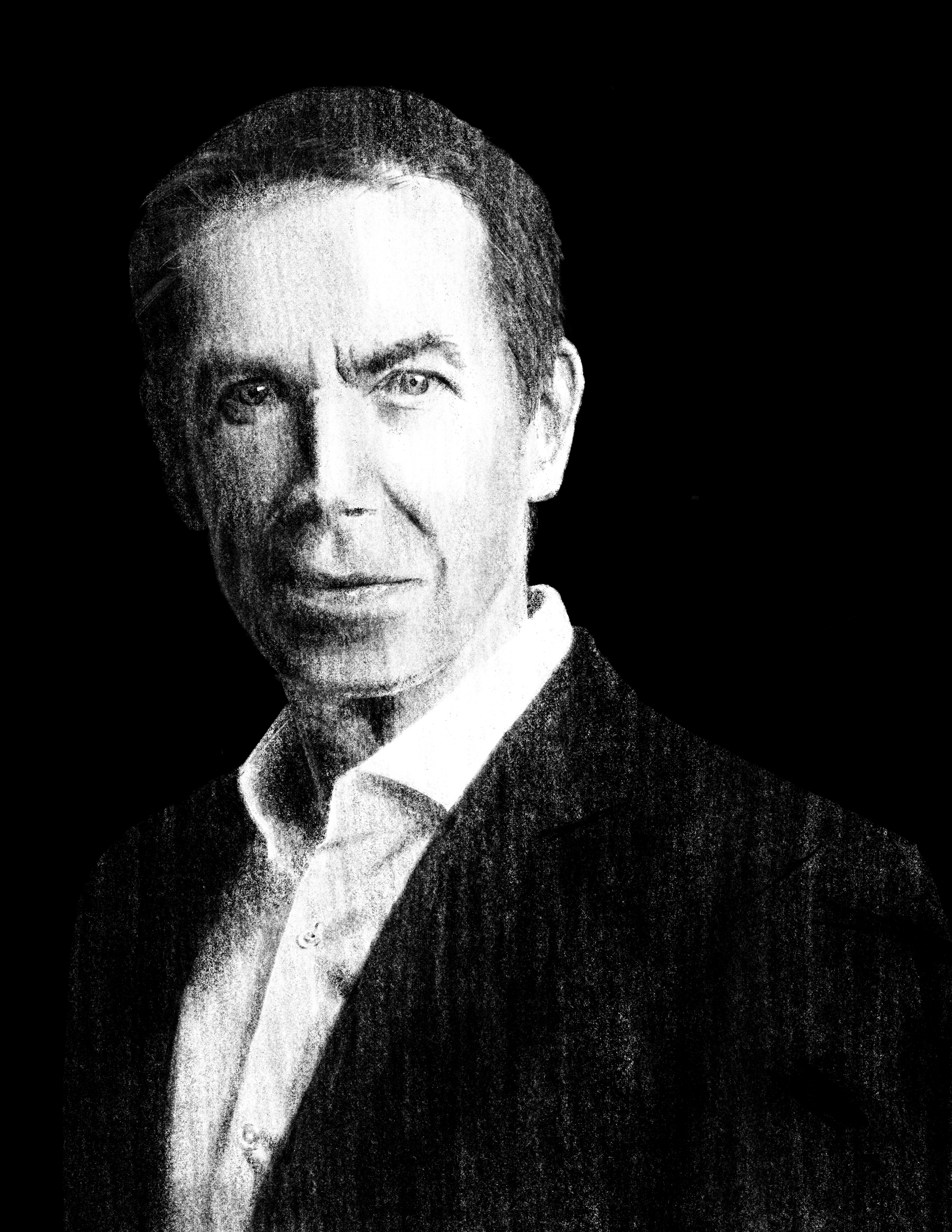 Jeff Koons, 2023, Drawn on Procreate. Drawing 3, studying faces and hands. Set of 3