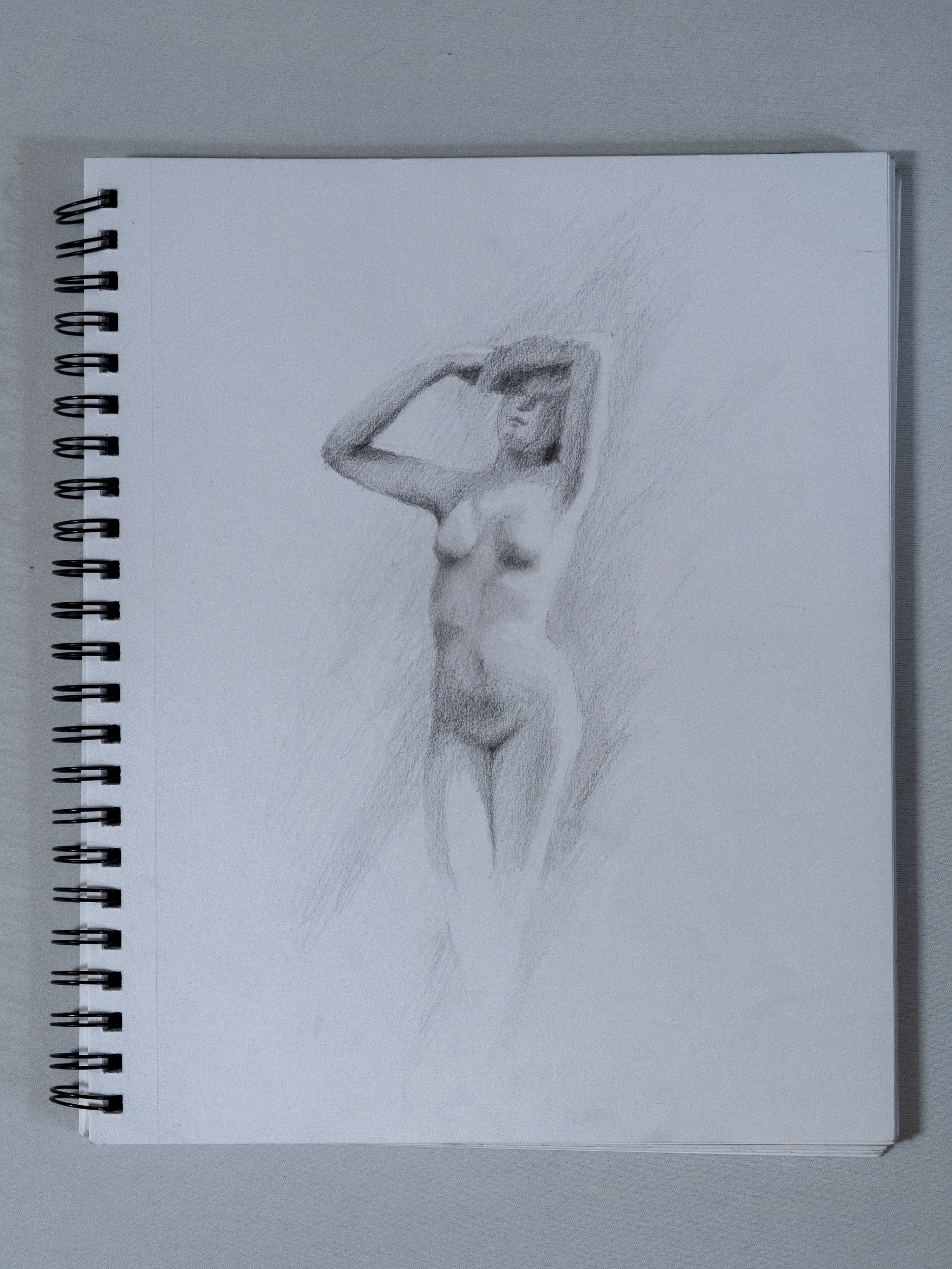 Developing a style, and Studying the Human Form, 2023. Graphite. Drawing 2, learning the human form.