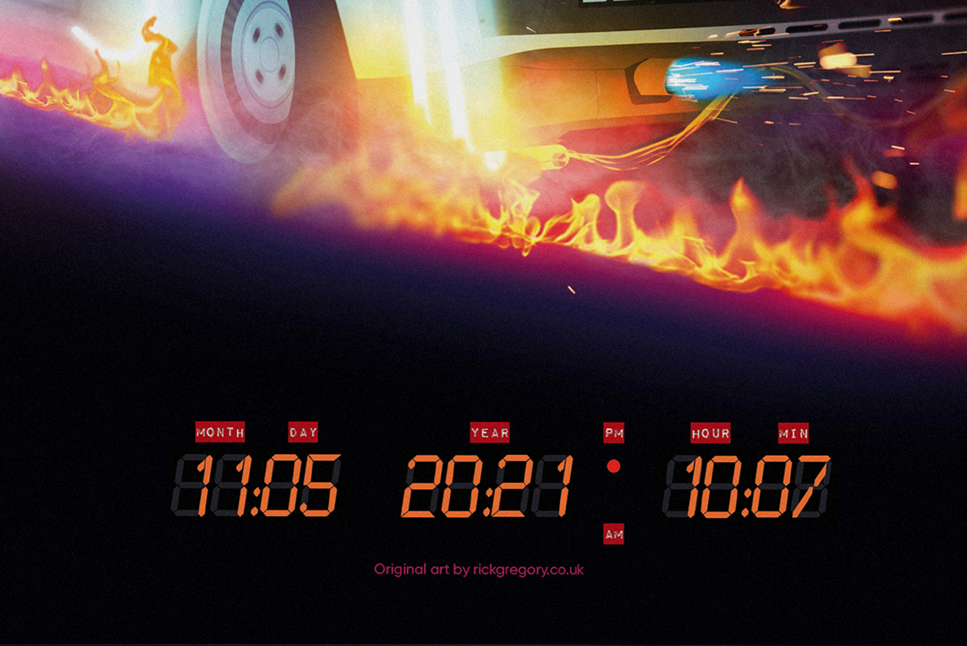 Special date area done in the digital time circuits style