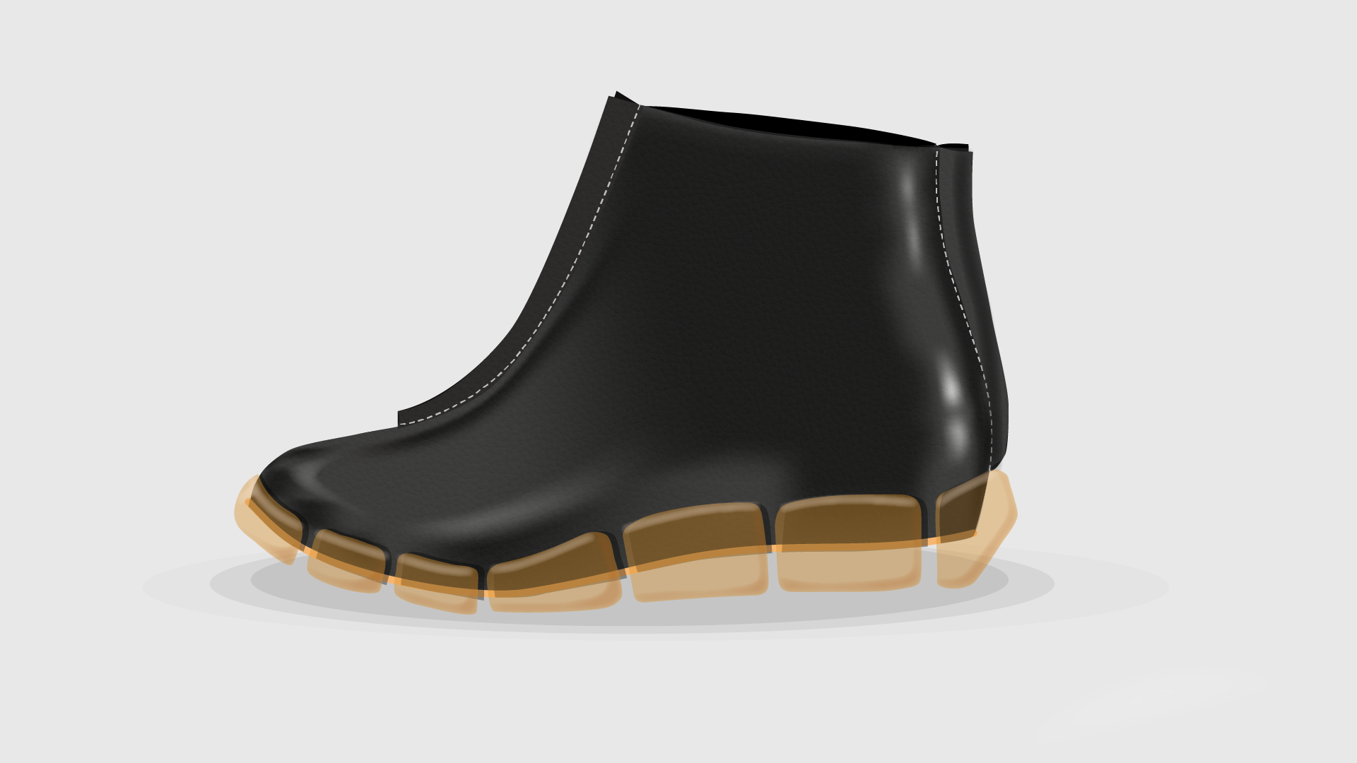 flat ankleboot concept, illustrator sketch