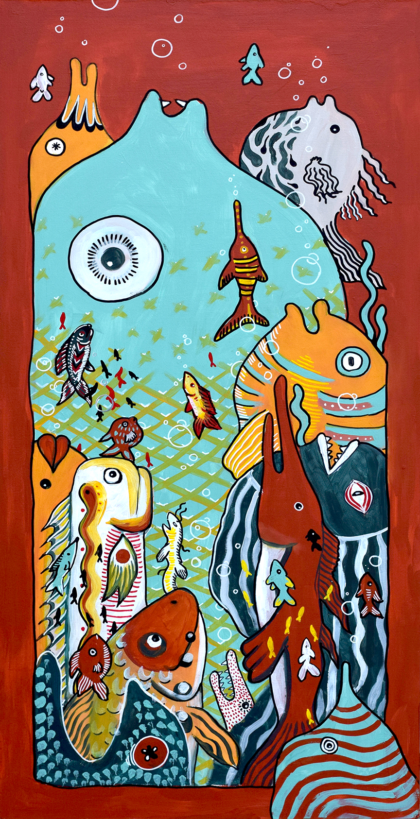 Untitled, Acrlyic on Hardboard, 18" x 38"