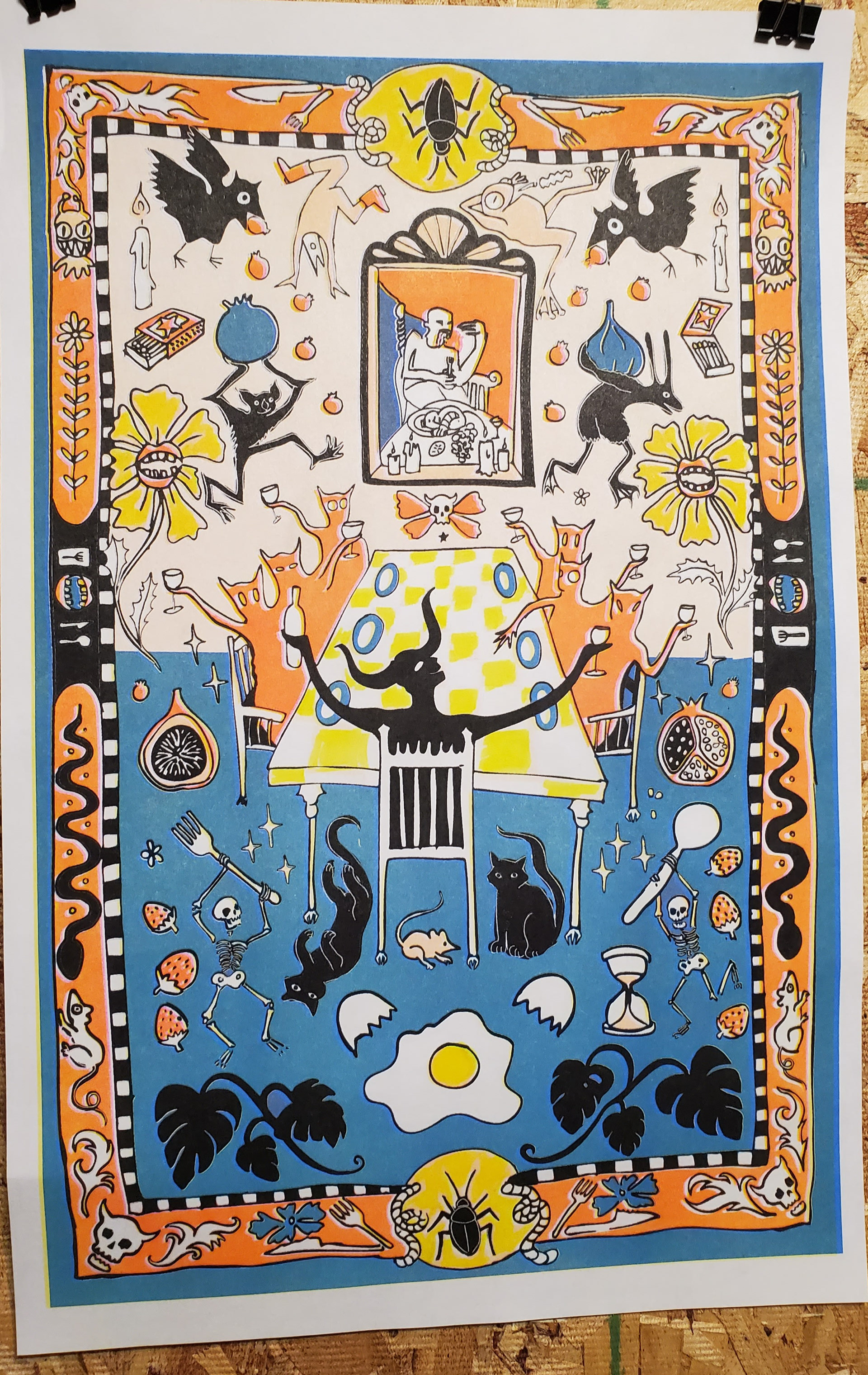 Gormander's Feast, Riso Print, 11 x 17