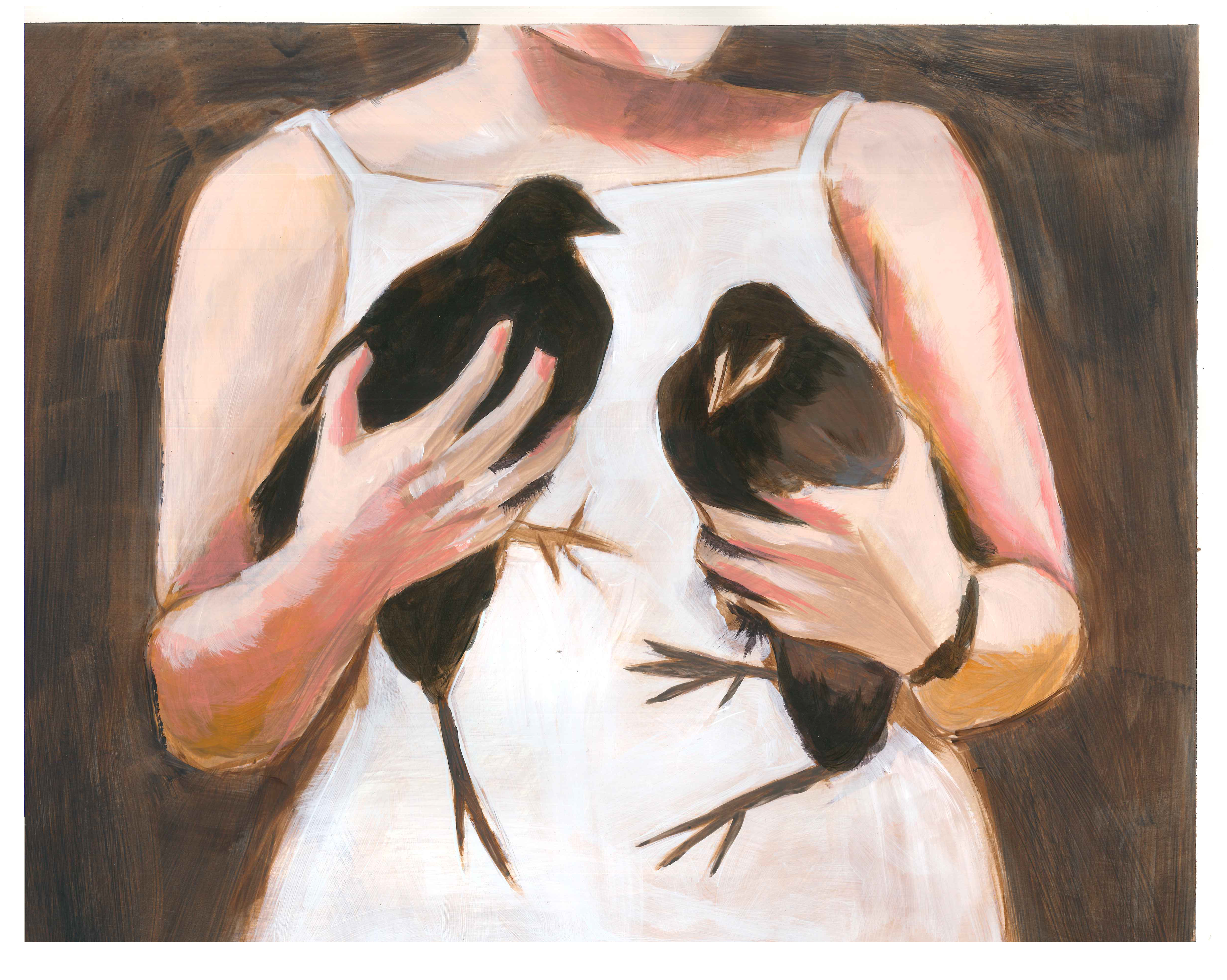 Anderson's Chickens, Acrylic on Bristol Board, 11" x 14"