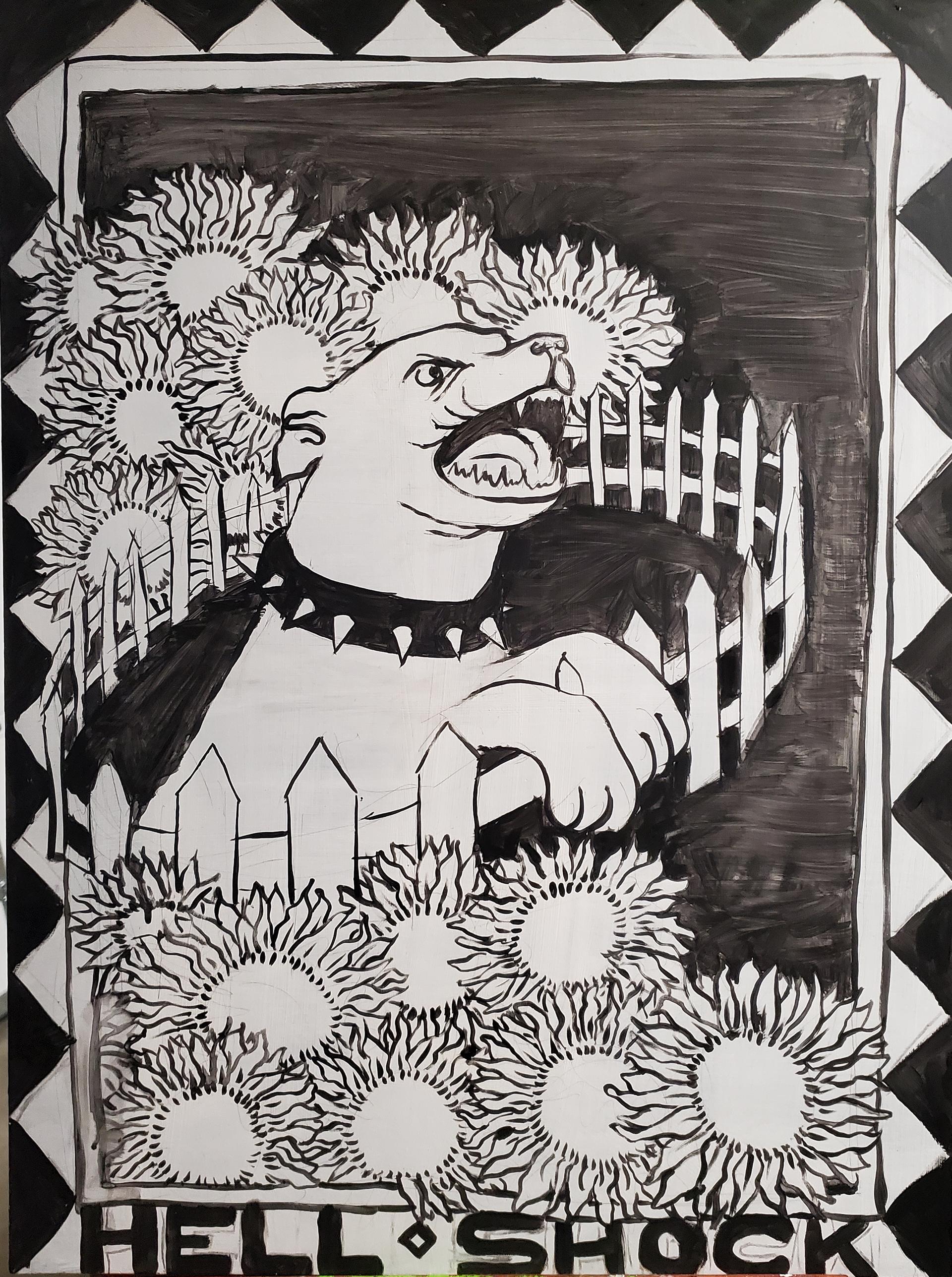 Hell Shock, Acrylic on Hardboard, 18 x 24