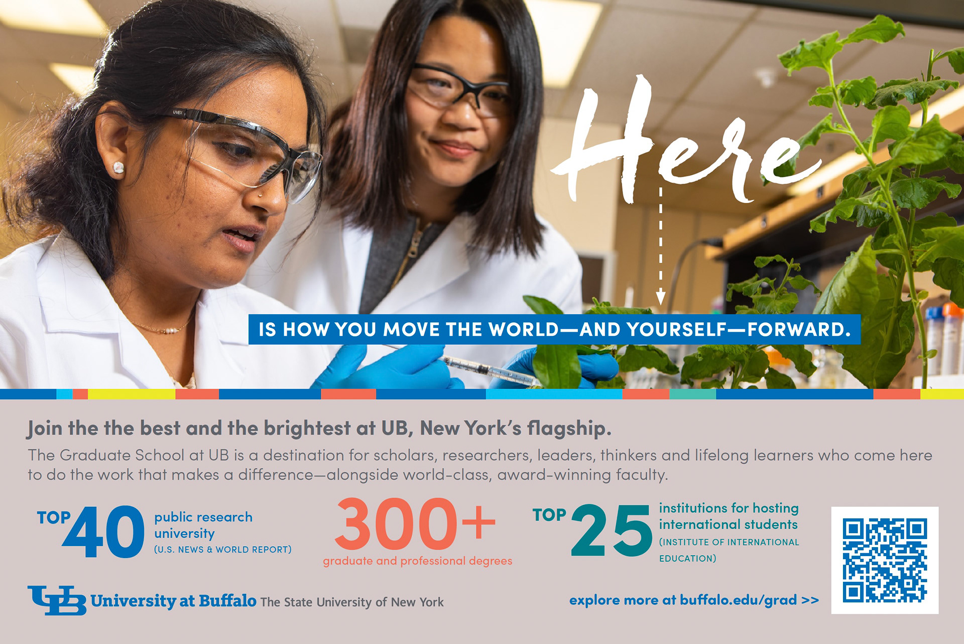 Graduate student recruitment piece for international admissions.