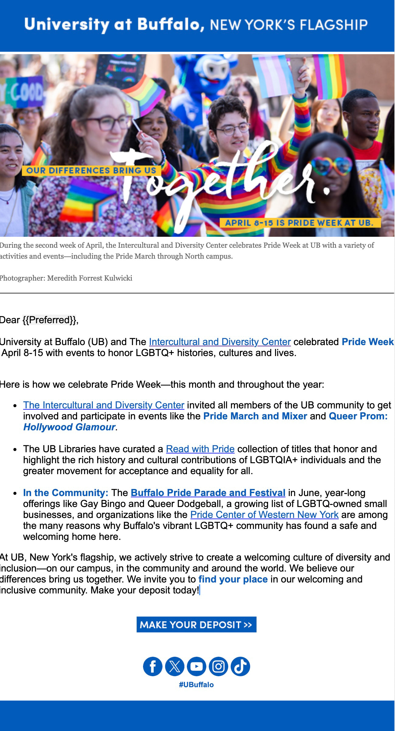Updated format for heritage month emails with full width images and caption text to explain what is featured in the photo. Additionally, added more campus events (such as library collections) to show more about what UB is doing for DEI.