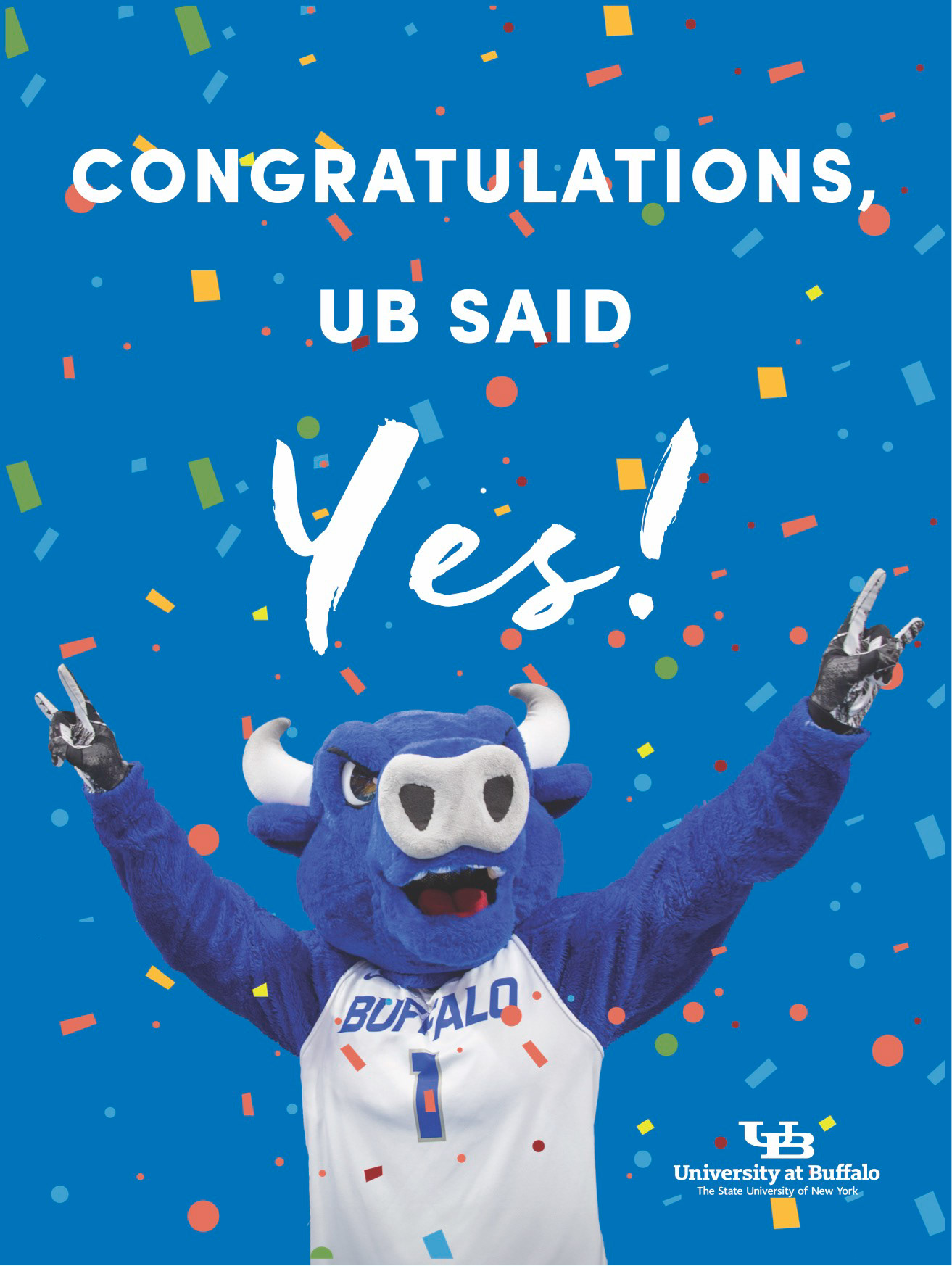 Accepted student event sign.