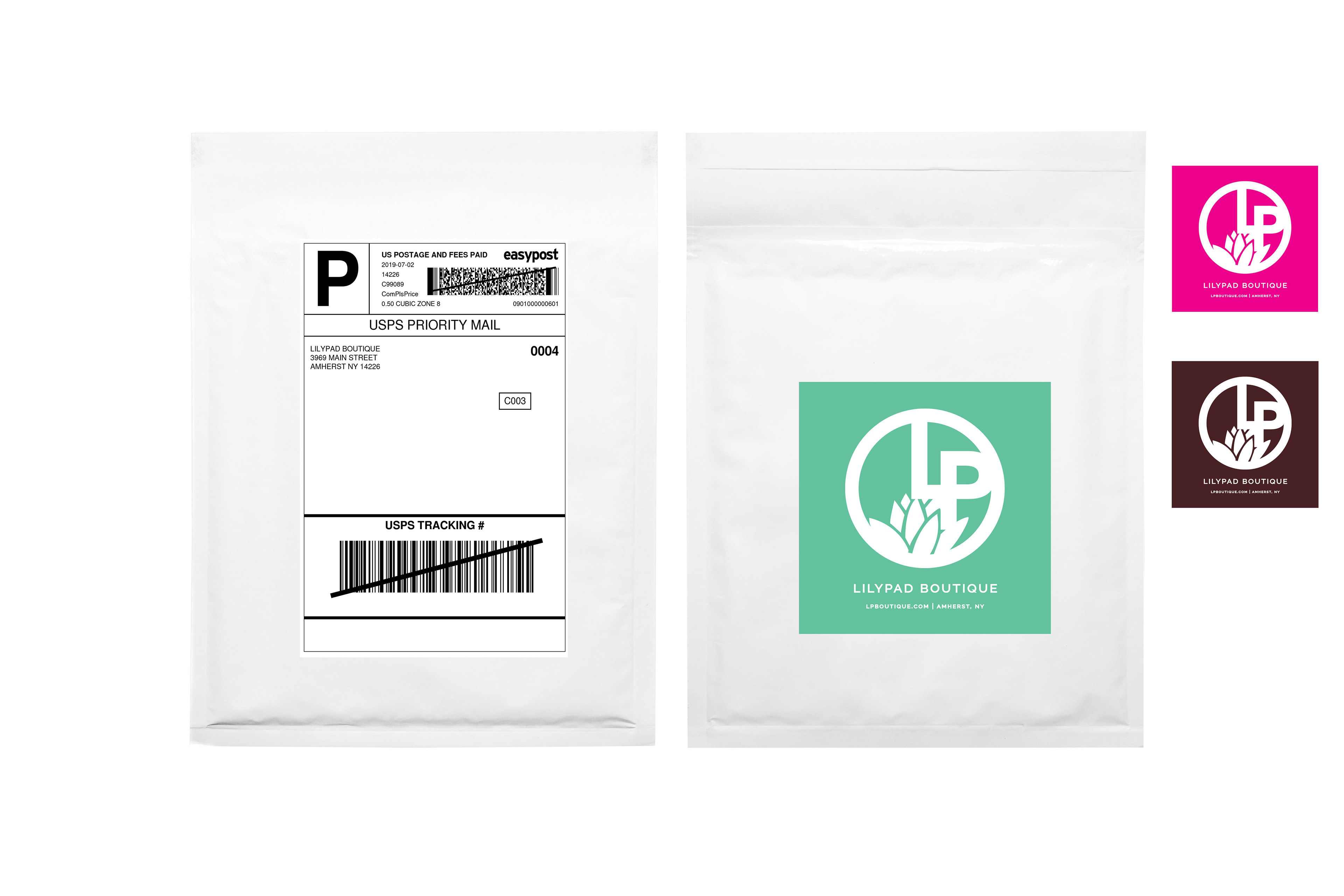 Bubble Mailers + Brand Sticker