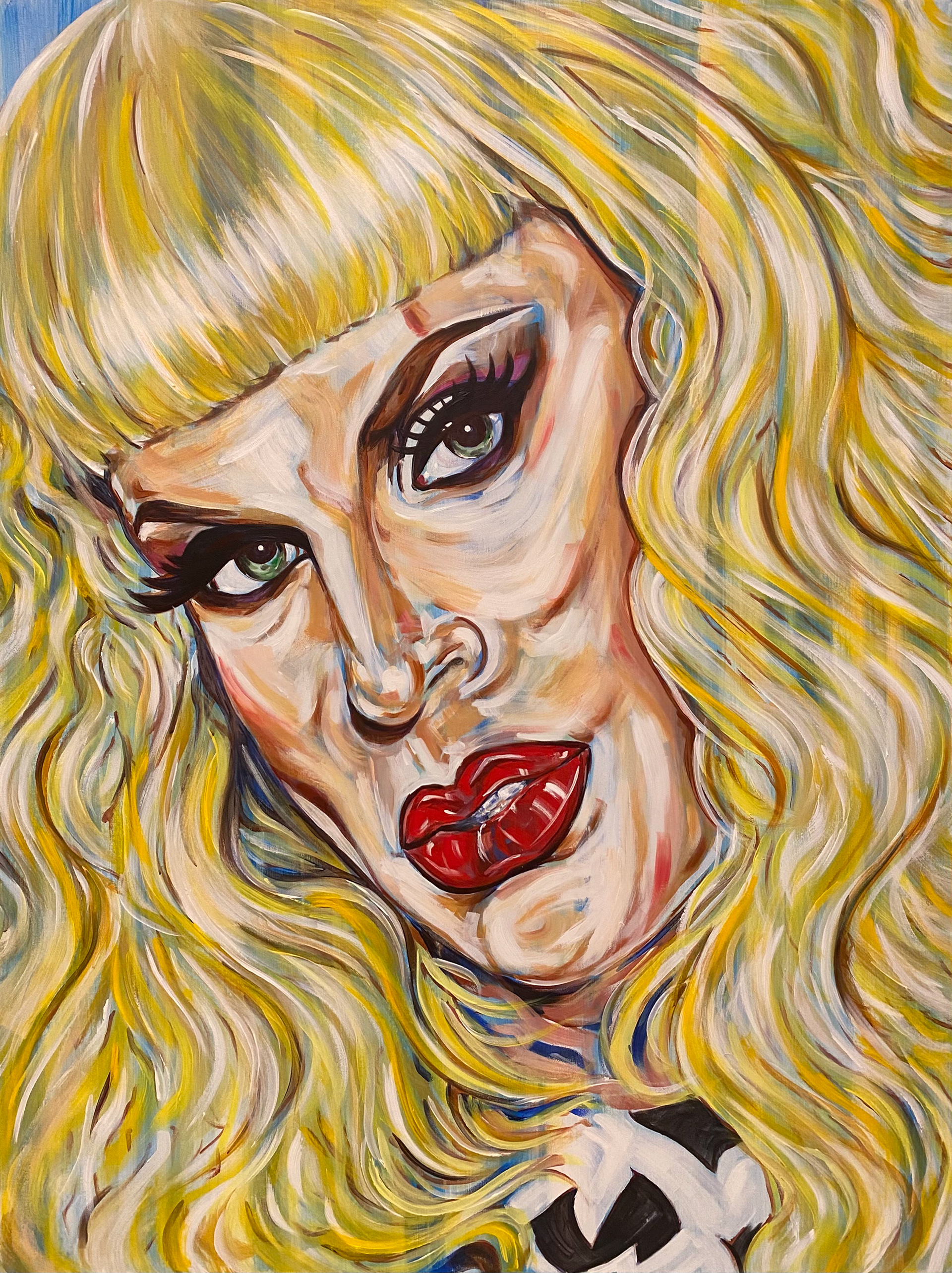 Katya 36"x48" acrylic & Swarovski crystals on canvas