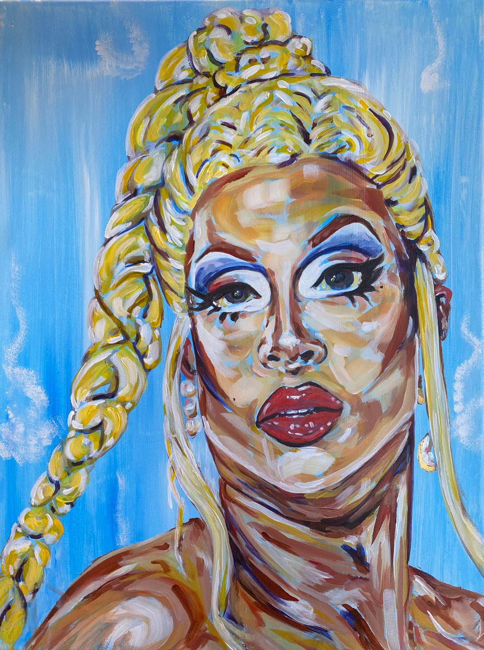 Denali 18"x24" acrylic & Swarovski crystals on canvas