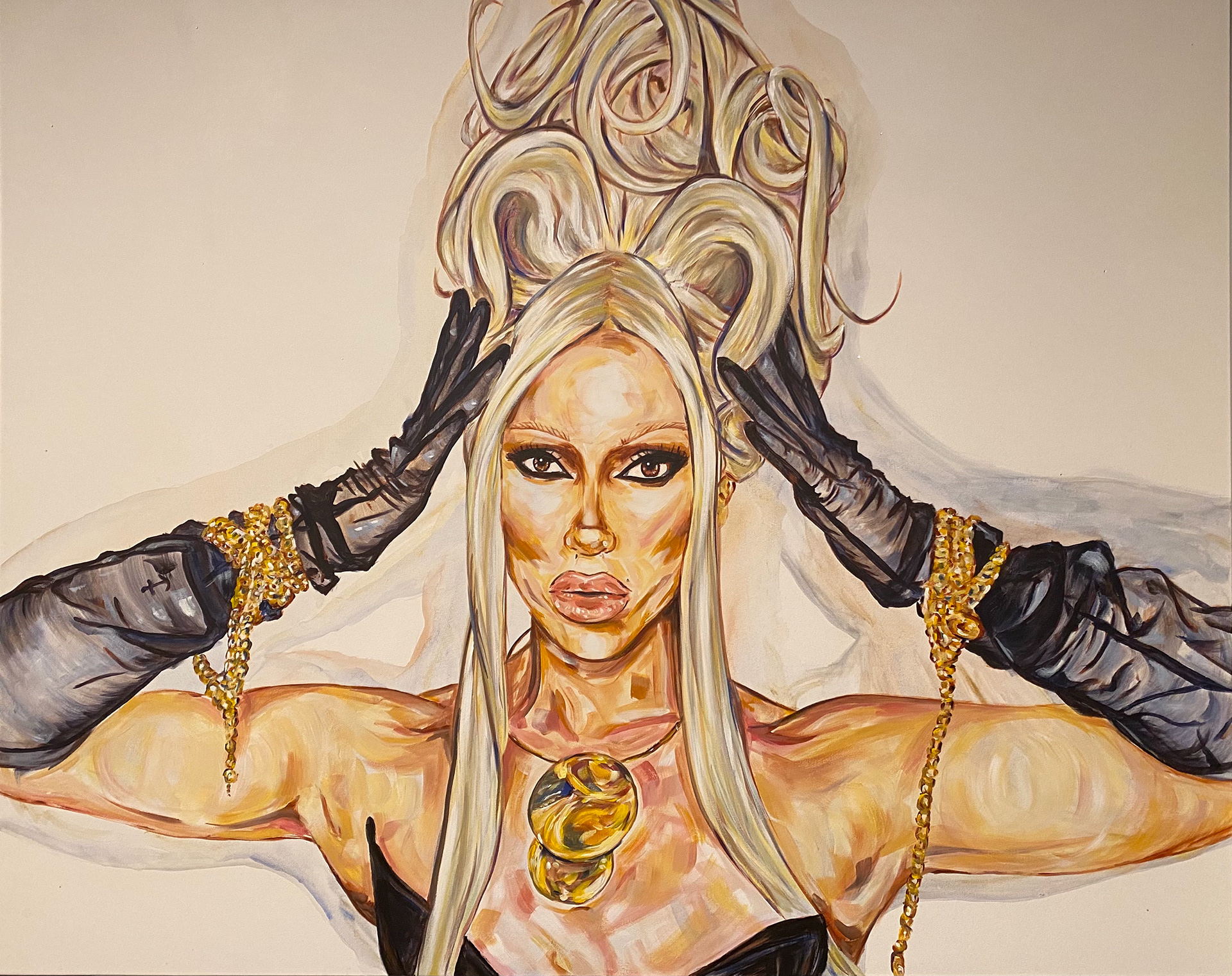 Bimini Bon Boulash 60"x48" acrylic & Swarovski crystals on canvas