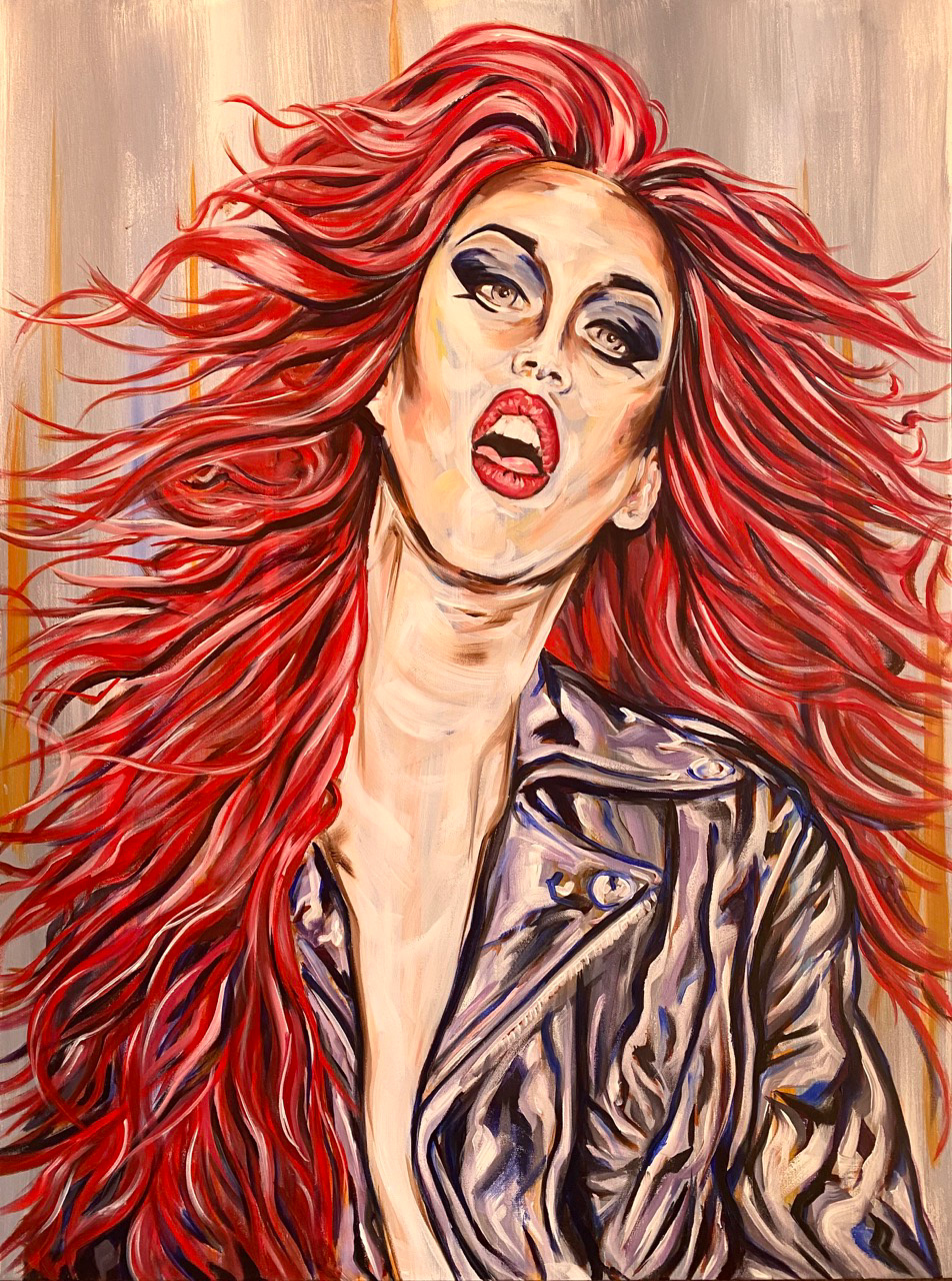 Adore Delano 36"x48" acrylic & Swarovski crystals on canvas