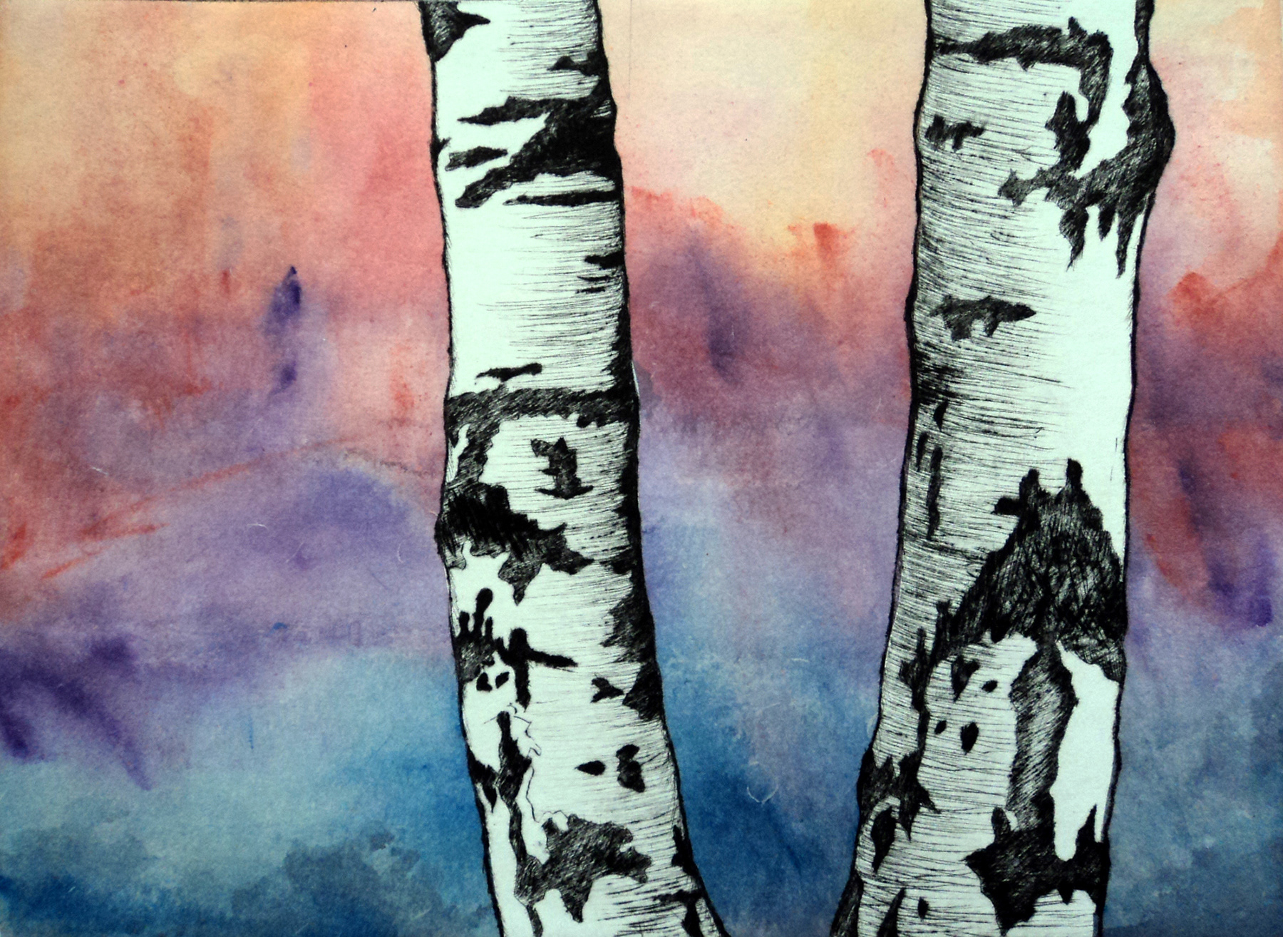 Twin Birch #4 - Available