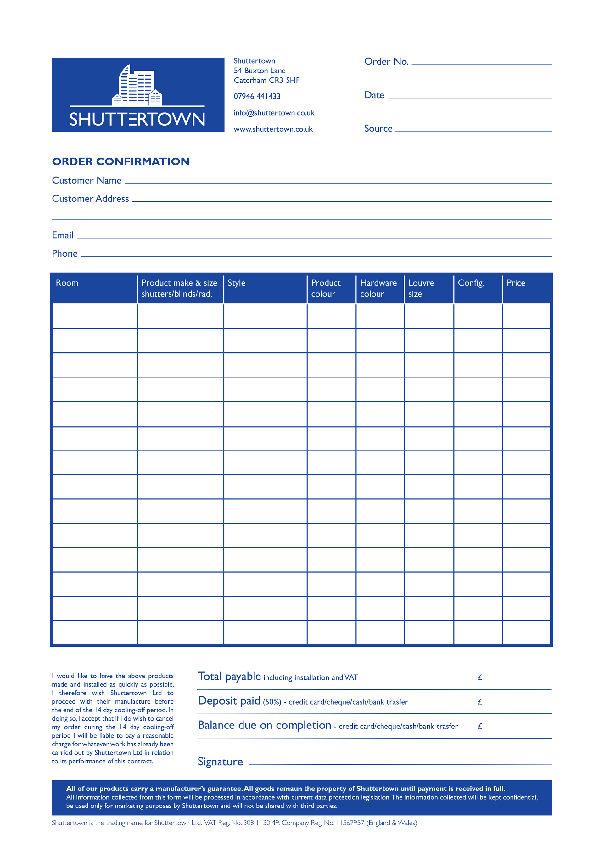 order form