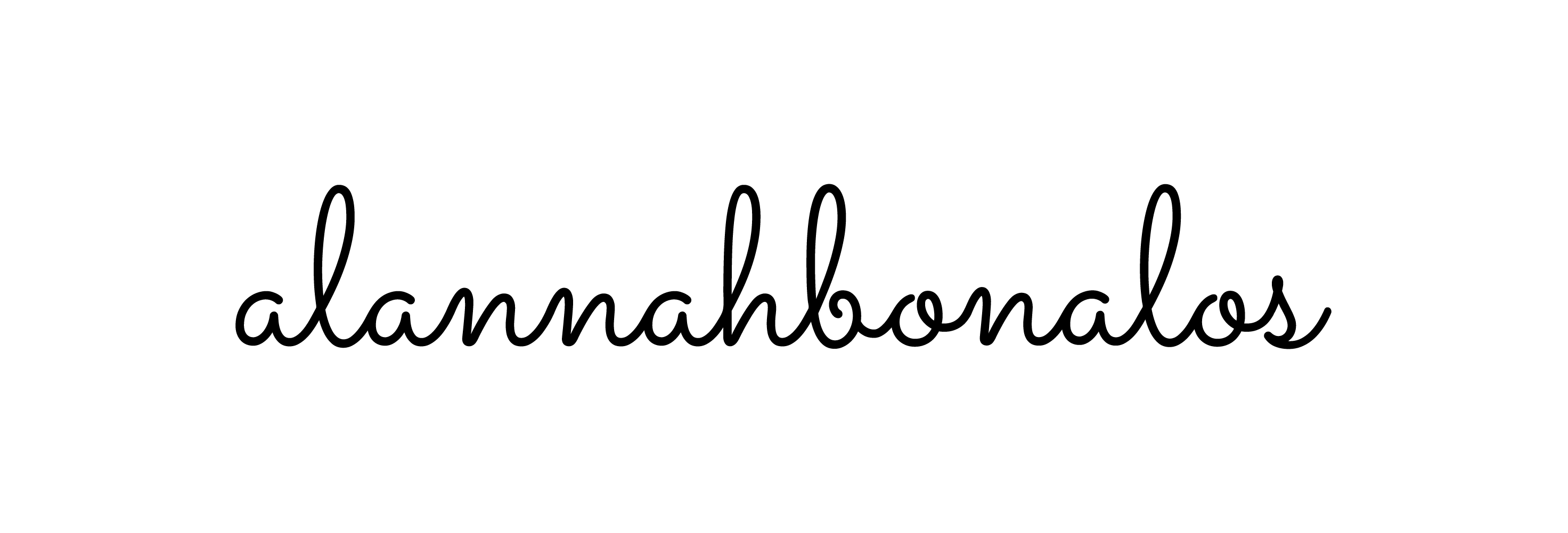 Graphic: logo spells Alannah Bonalos in script lettering