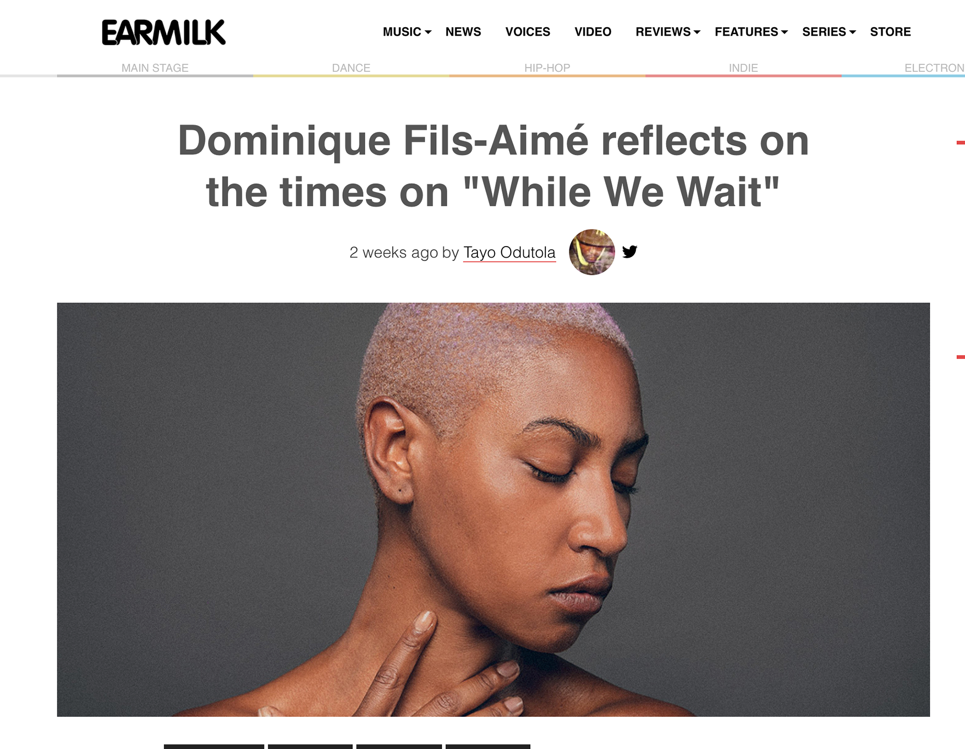 Dominique Fils-Aimé - Three Little Words - https://earmilk.com/2021/01/18/dominique-fils-aime-reflects-on-the-times-on-while-we-wait/