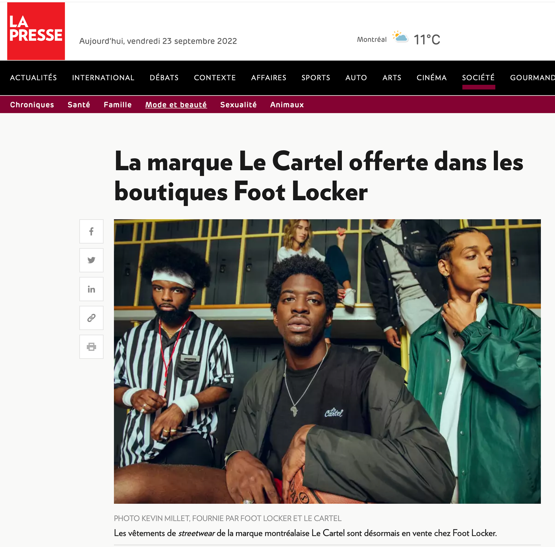 La Presse https://www.lapresse.ca/societe/mode-et-beaute/2022-09-23/la-marque-le-cartel-offerte-dans-les-boutiques-foot-locker.php