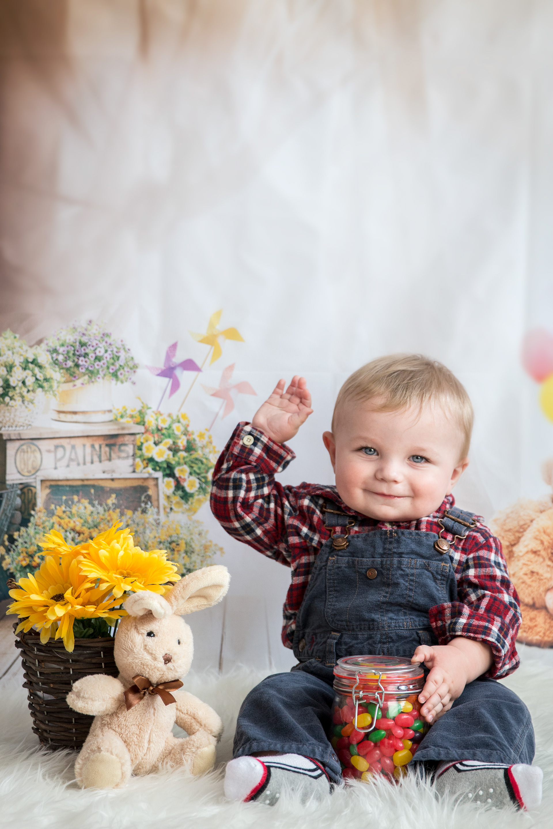 little boy set up for easter