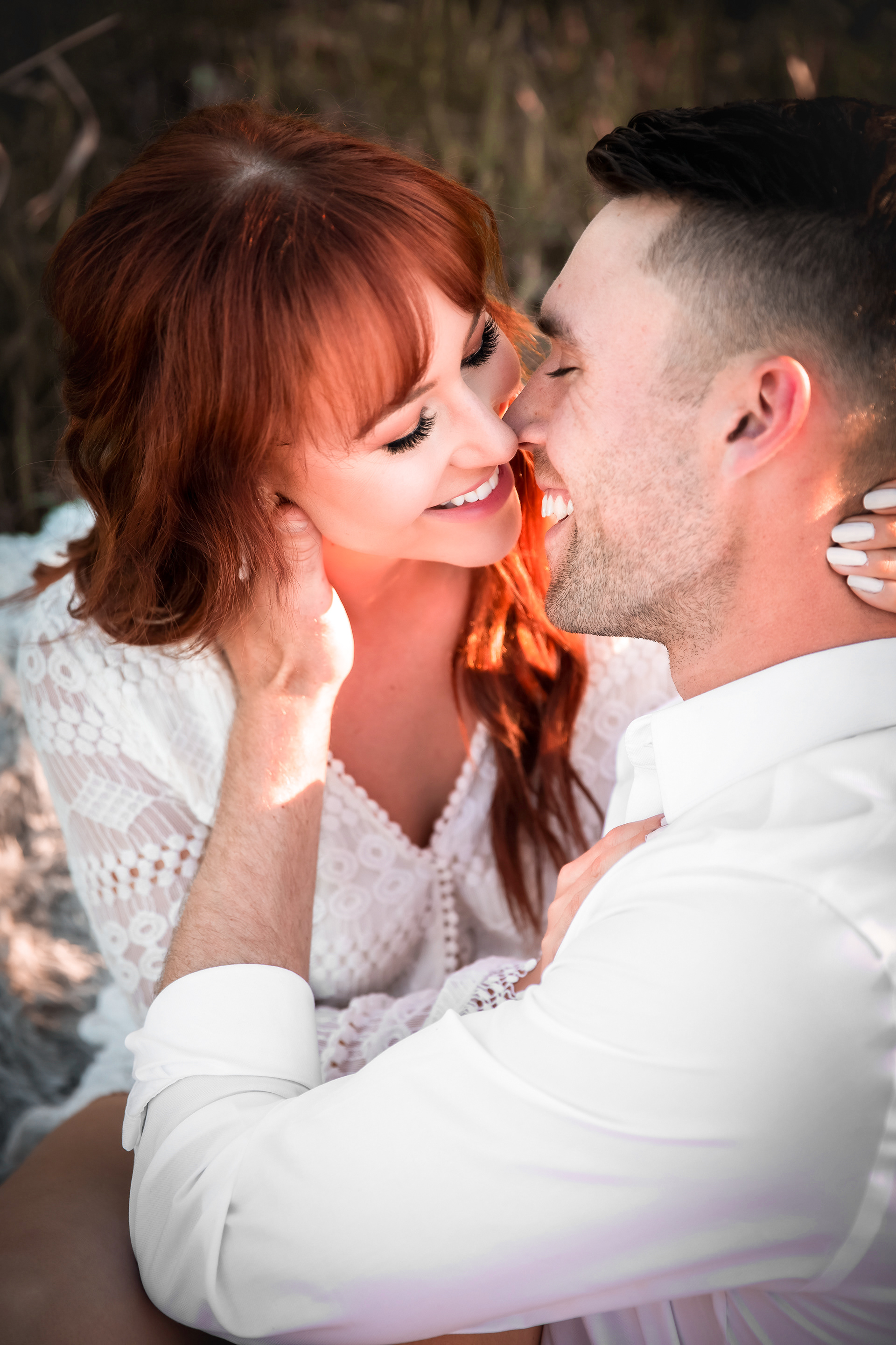 couple almost kissing 