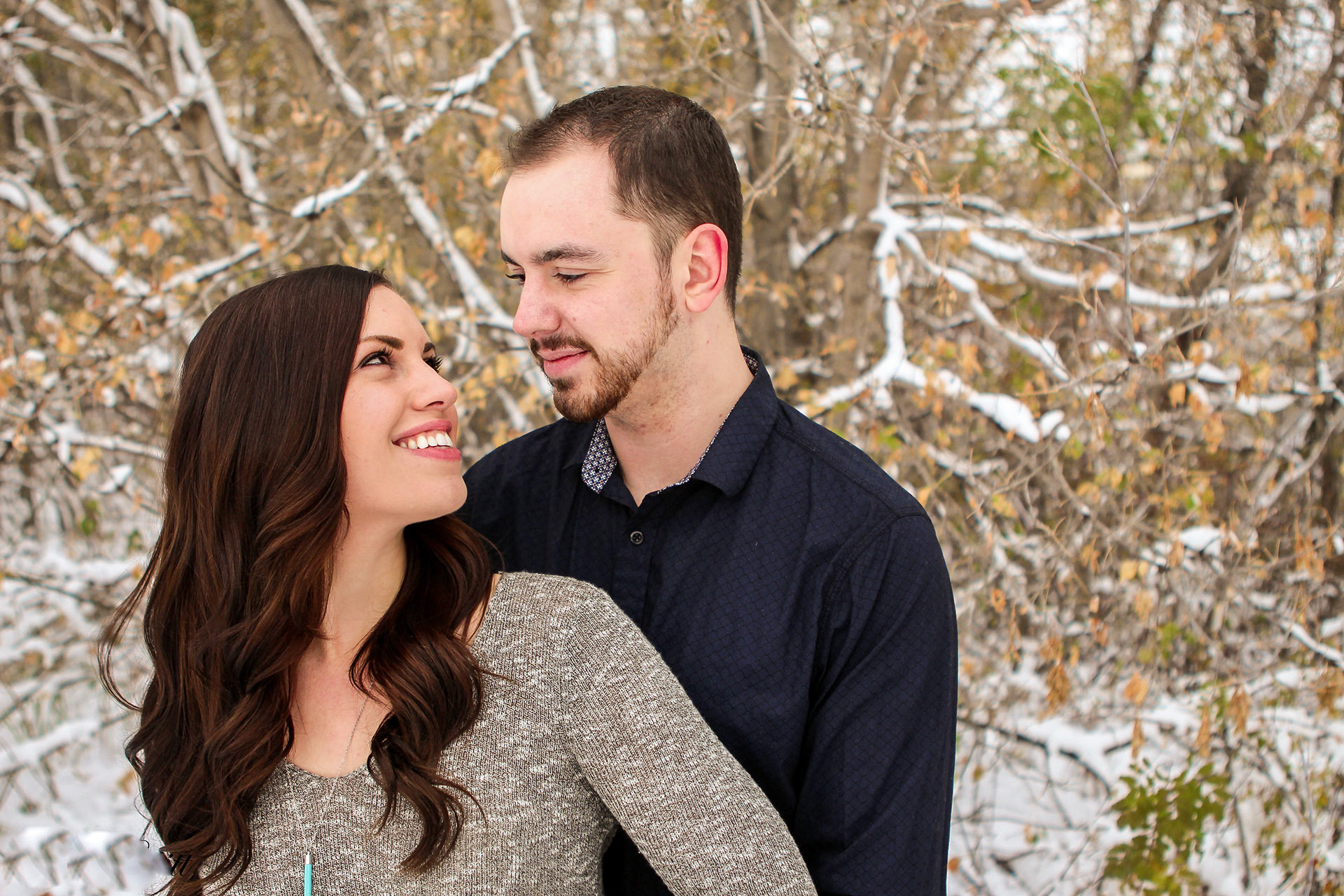 couple smiling in Edmonton