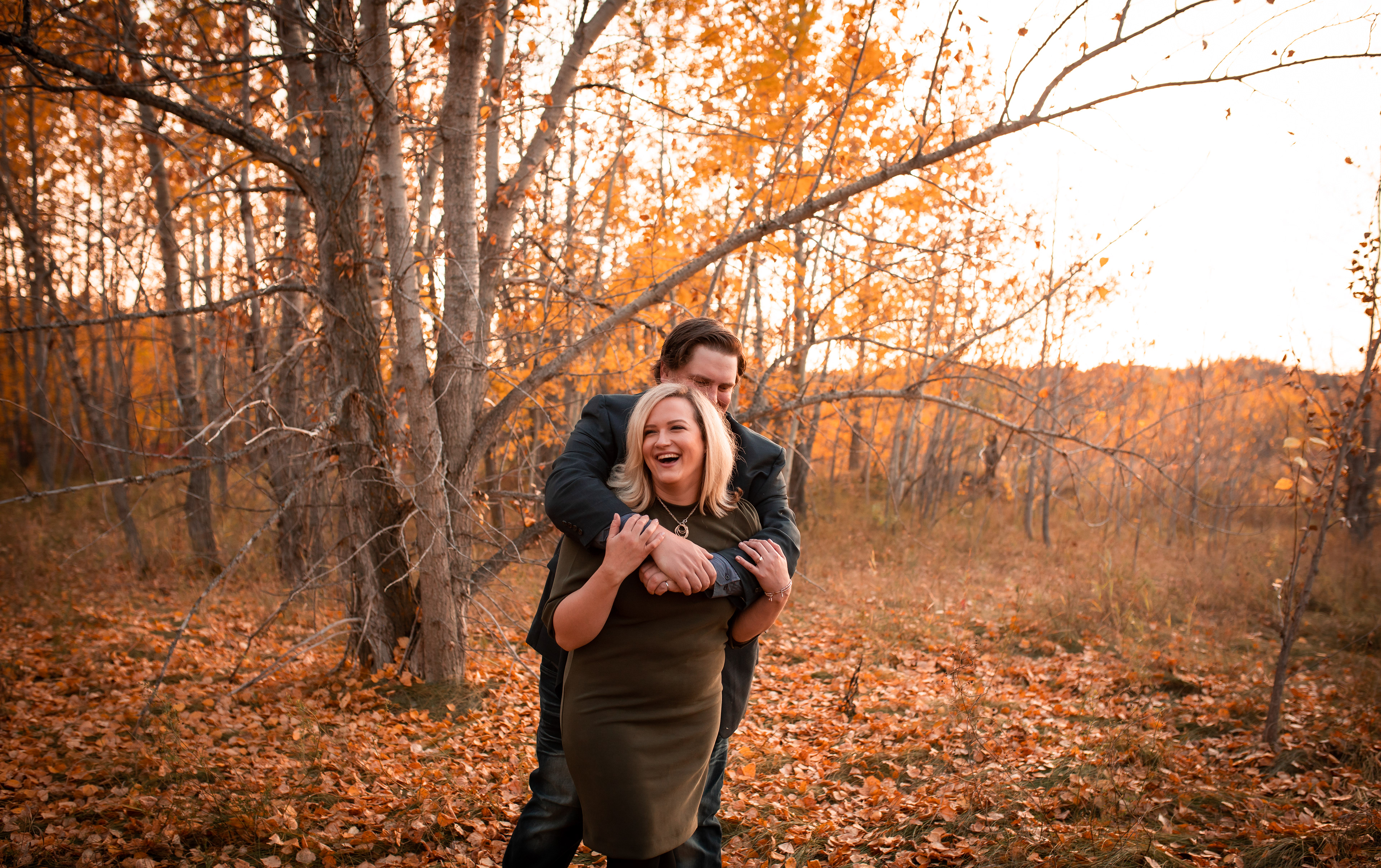 engagement photoshoot at sunset in Edmonton
