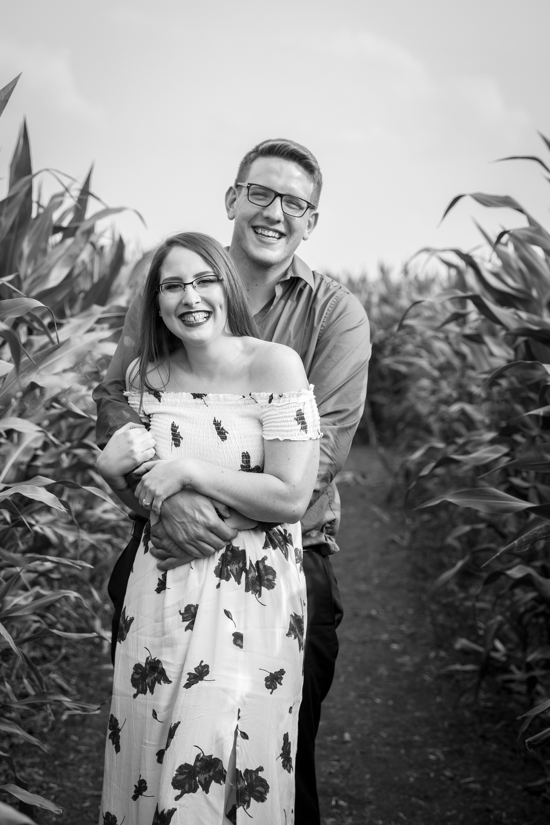 Couple at cornmaze in Edmonton
