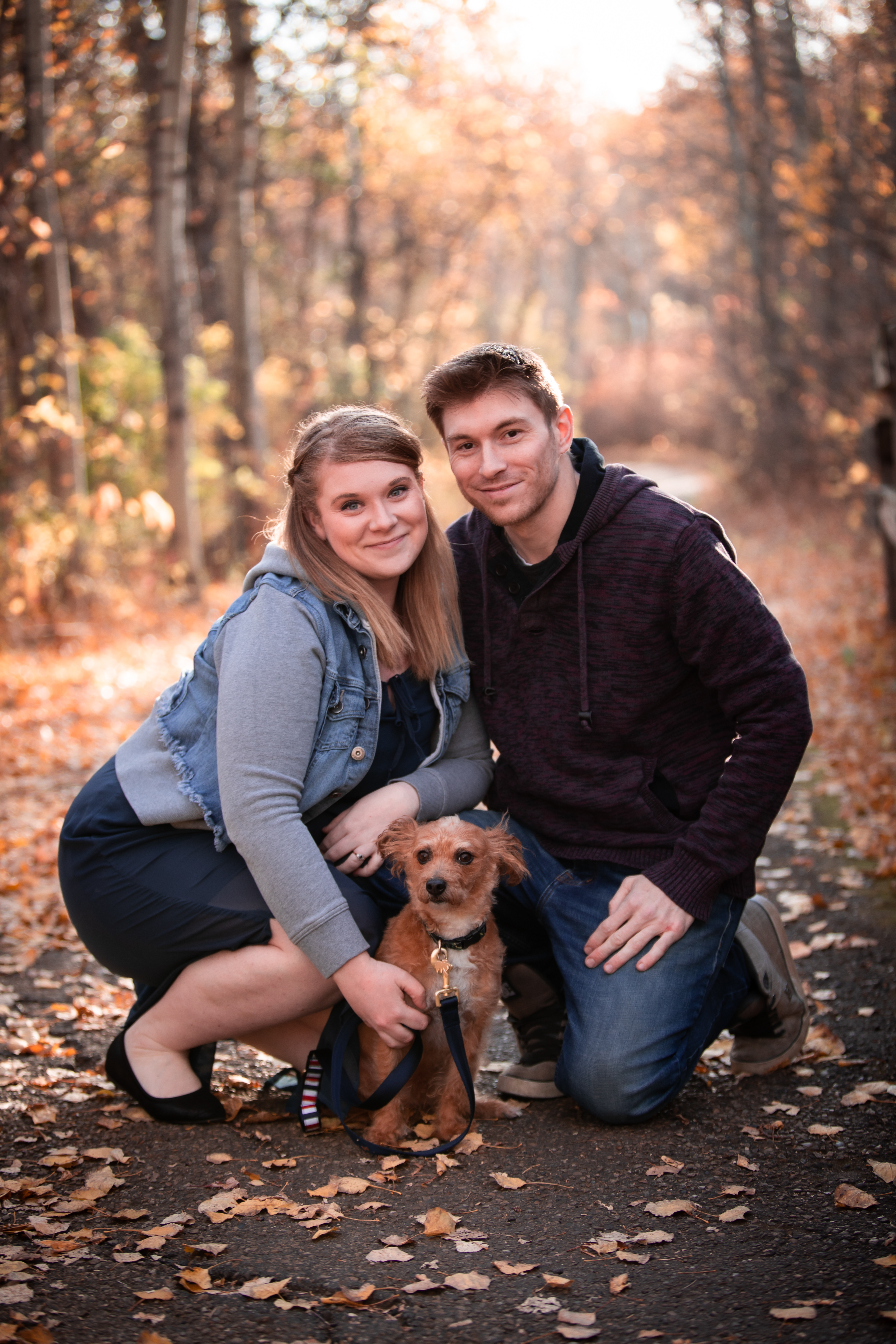 couple at Kinsmen Park with dog in Edmonton
