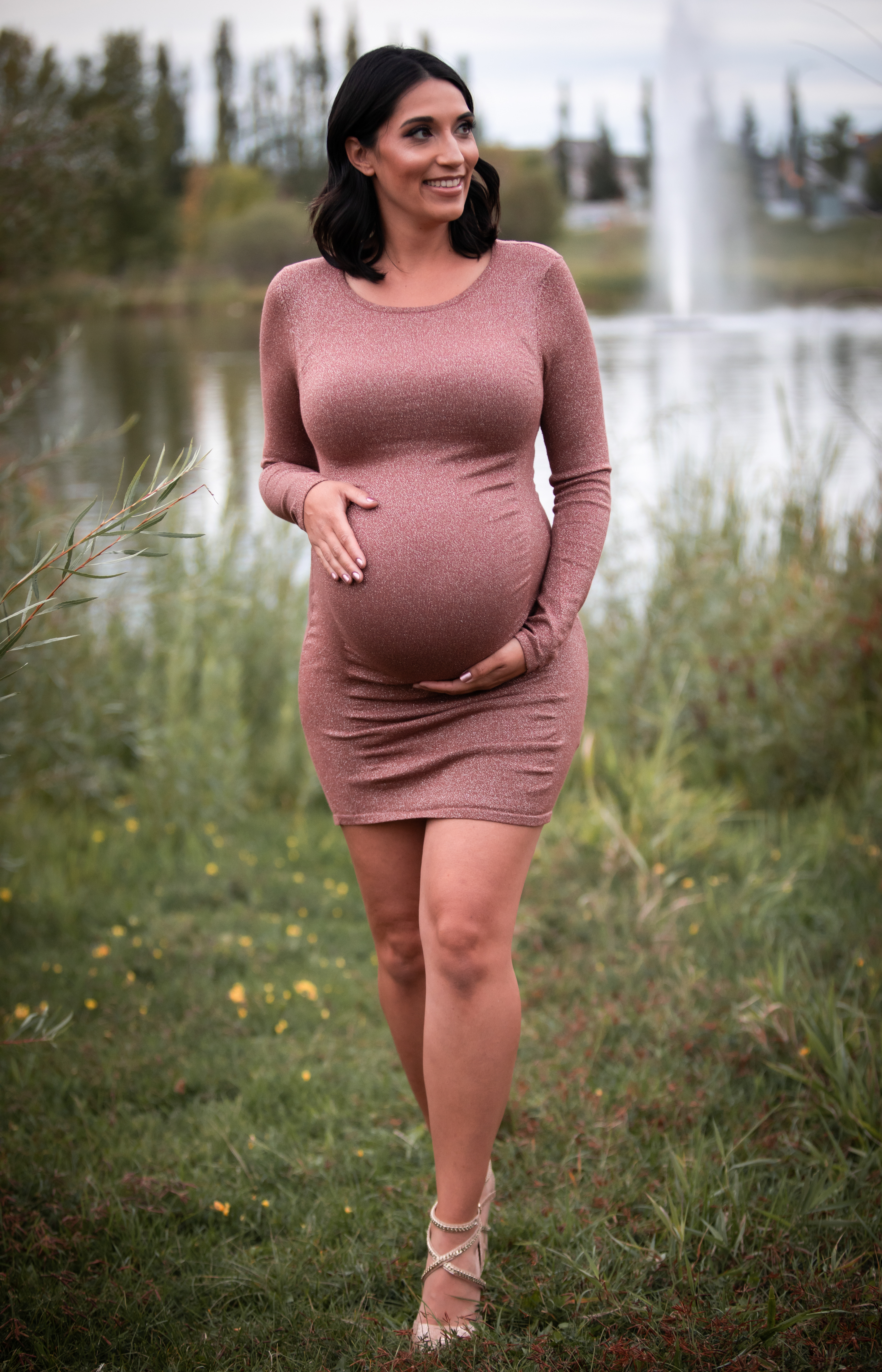 pregnant mom walking