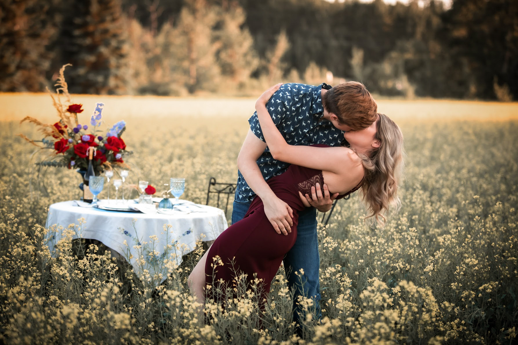 dipping his girlfriend 