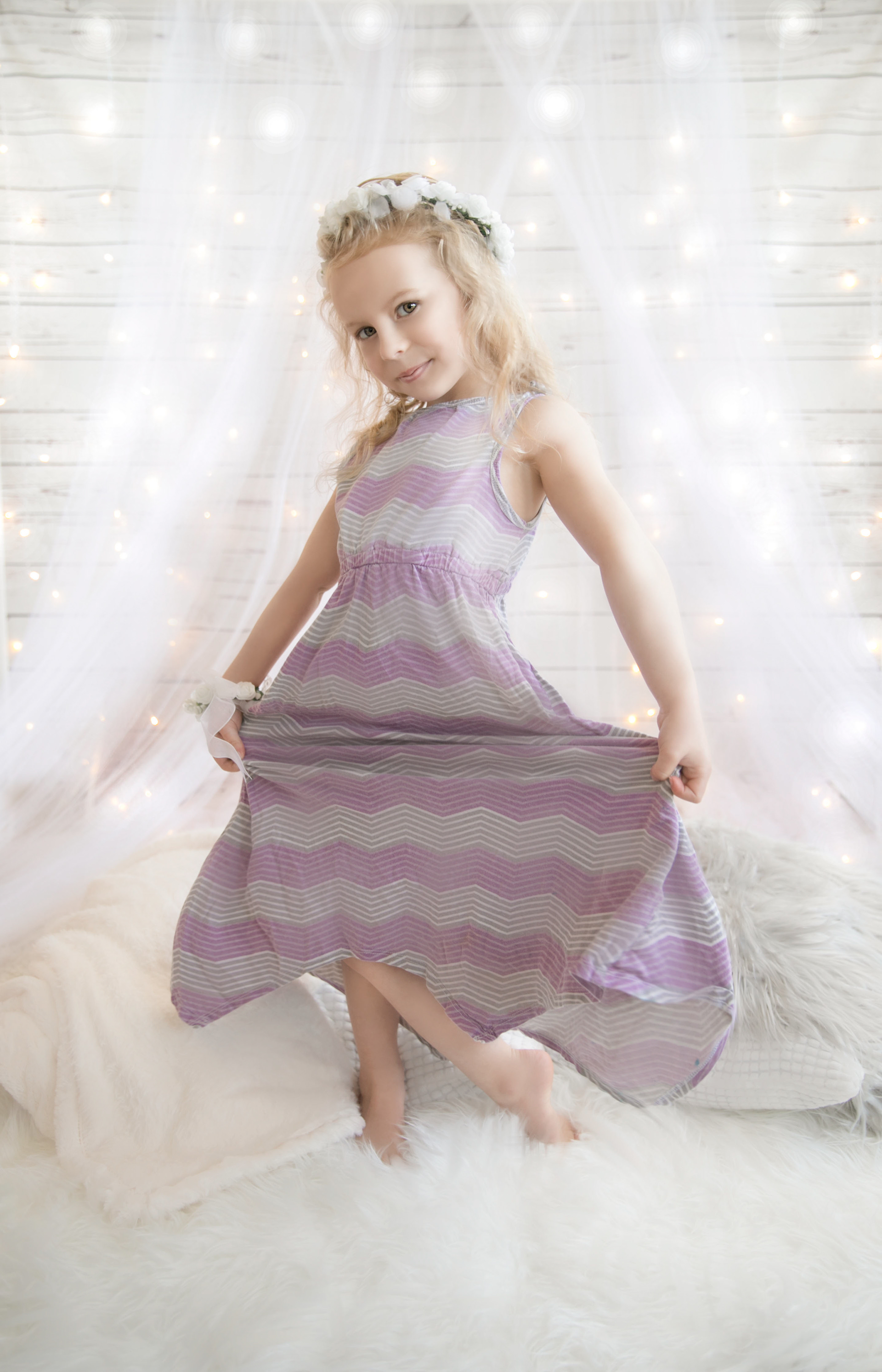 little girl playing princess