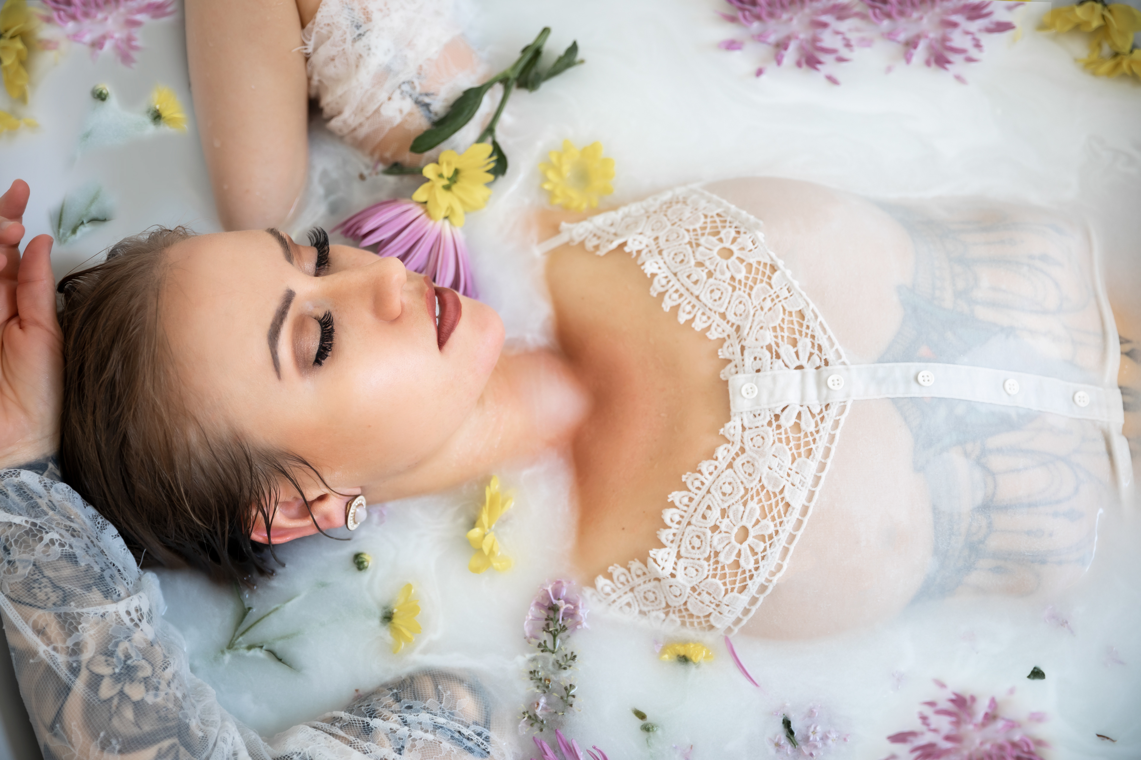milk bath photoshoot