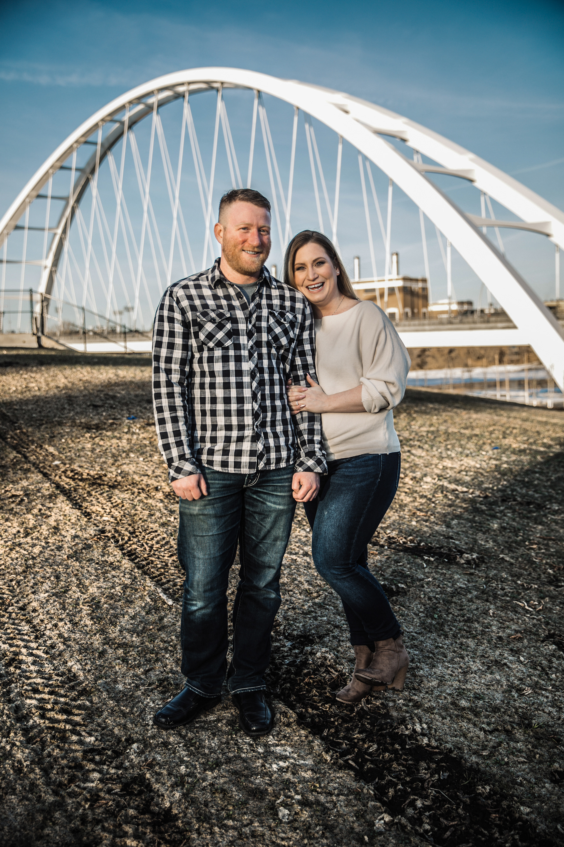 couple at walterdale bridge in Edmonton