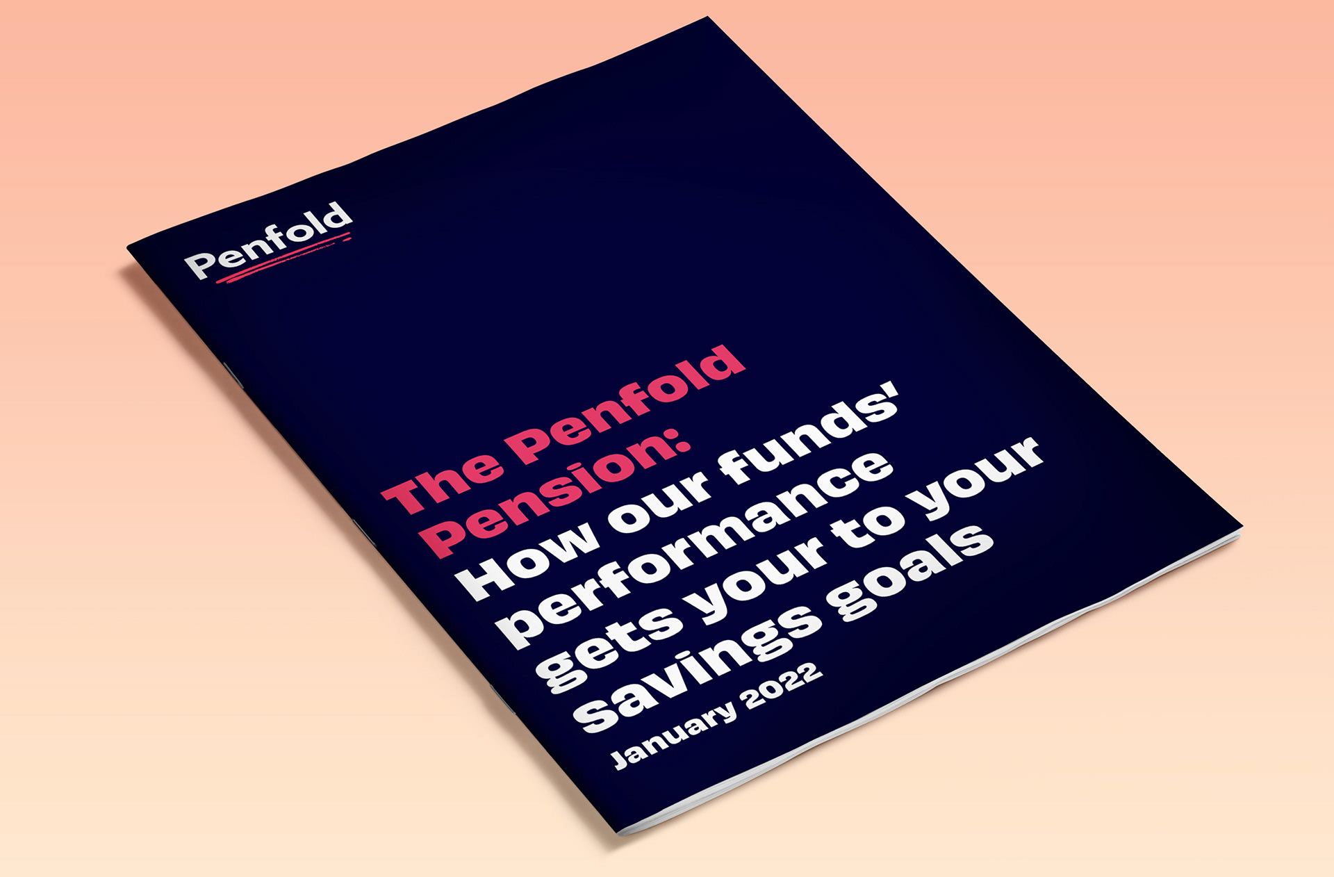 Report cover for Penfold pensions (InDesign)