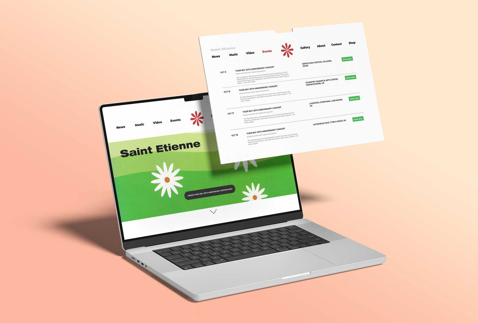 Web design for British band St Etienne. Created using Figma.