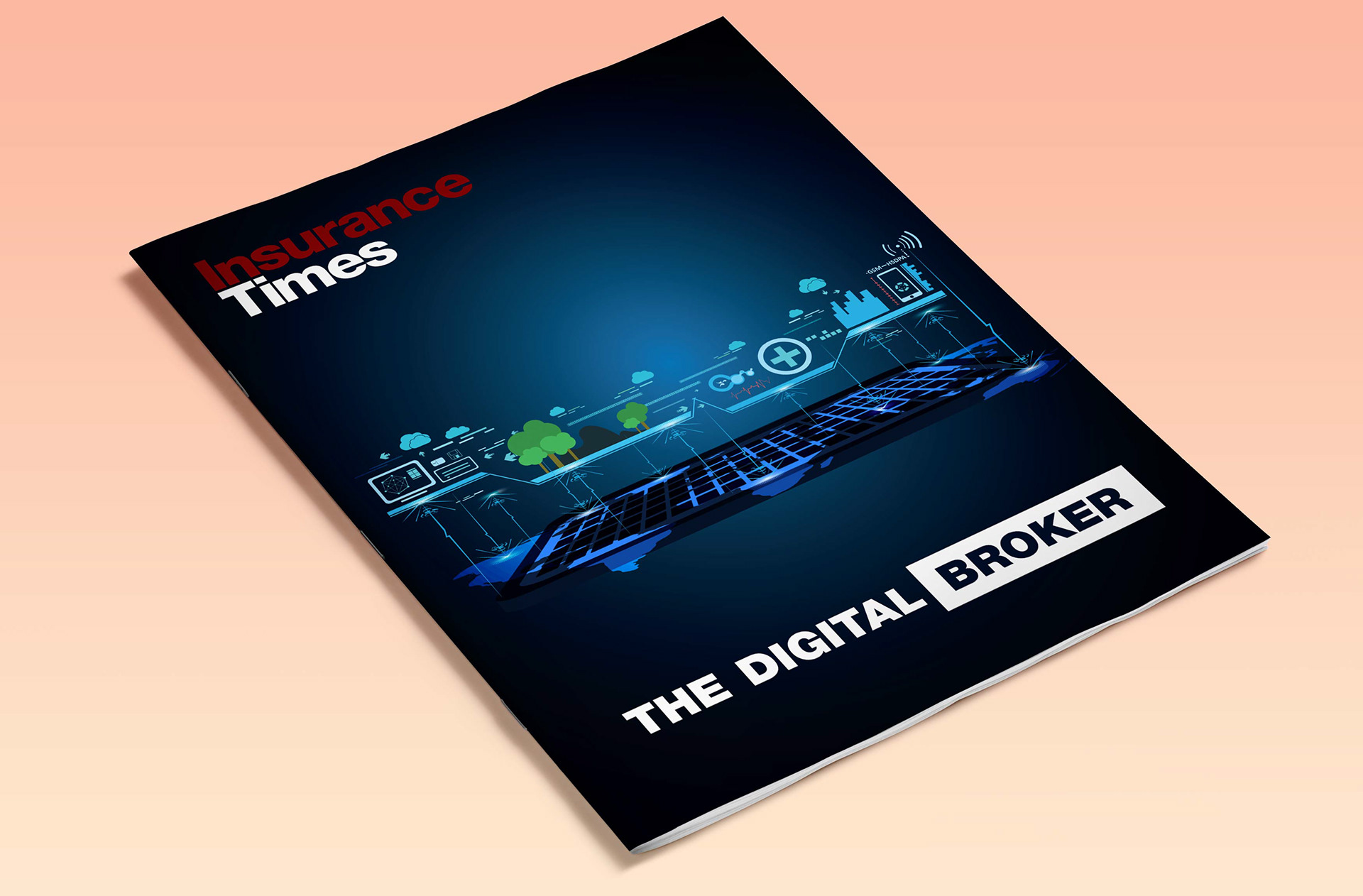 Cover for Digital Broker report for Insurance Times (InDesign/Illustrator)